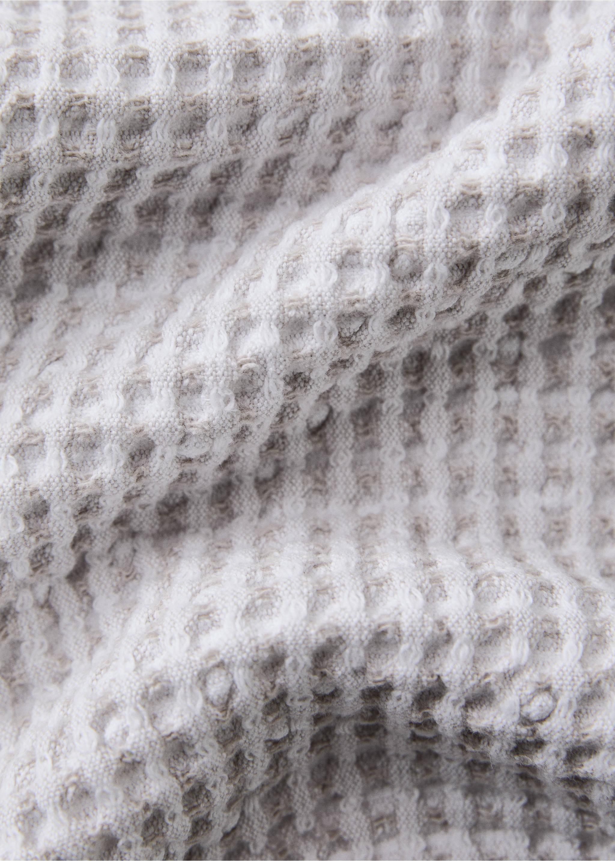Waffle cotton terry bath towel - Details of the article 1, Beige. Ref: 27011551-00.