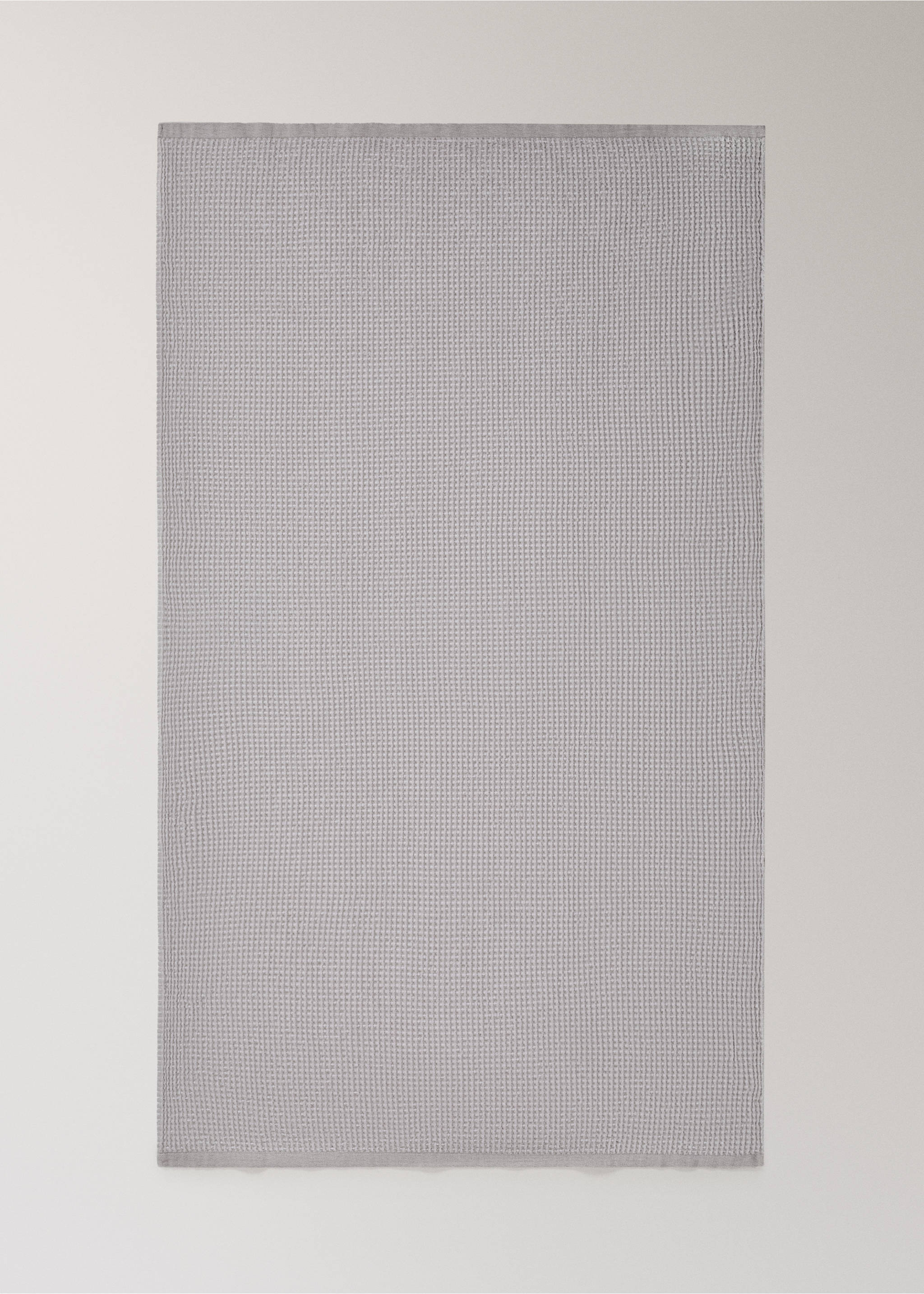 Waffle cotton terry bath towel - Details of the article 3, Beige. Ref: 27011551-00.
