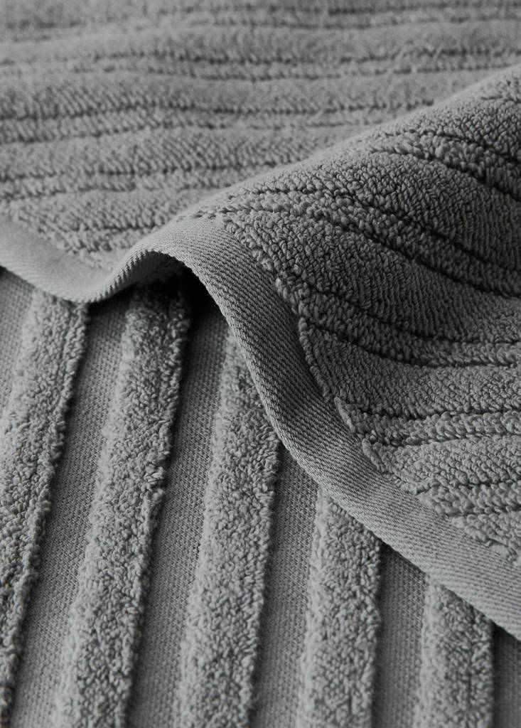 Guest towel with diagonal structure terry cotton — Indigo Blue