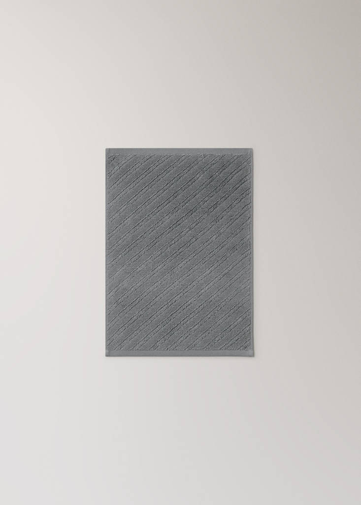 Guest towel with diagonal structure terry cotton — Indigo Blue