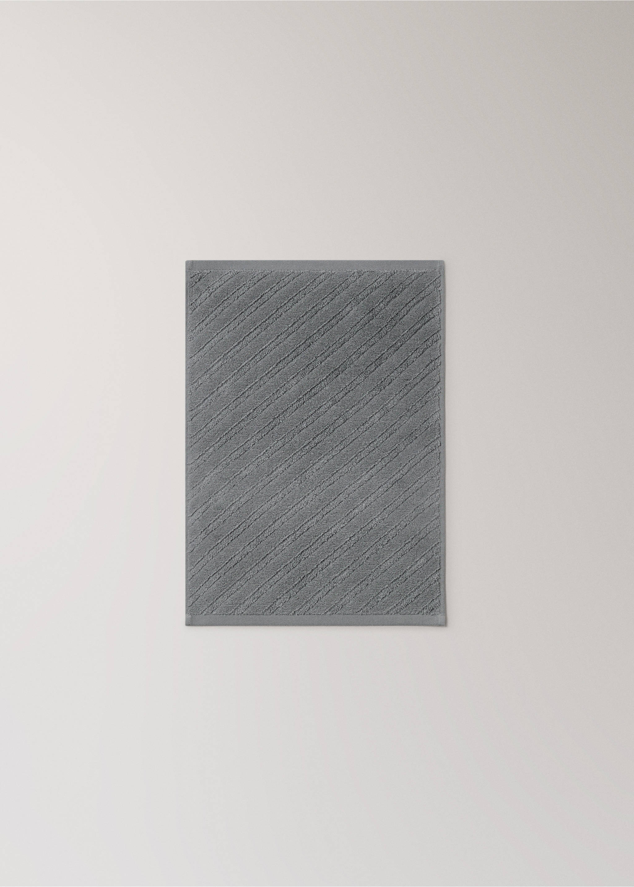 Guest towel with diagonal structure terry cotton - Details of the article 3, Indigo Blue. Ref: 27011552-00.