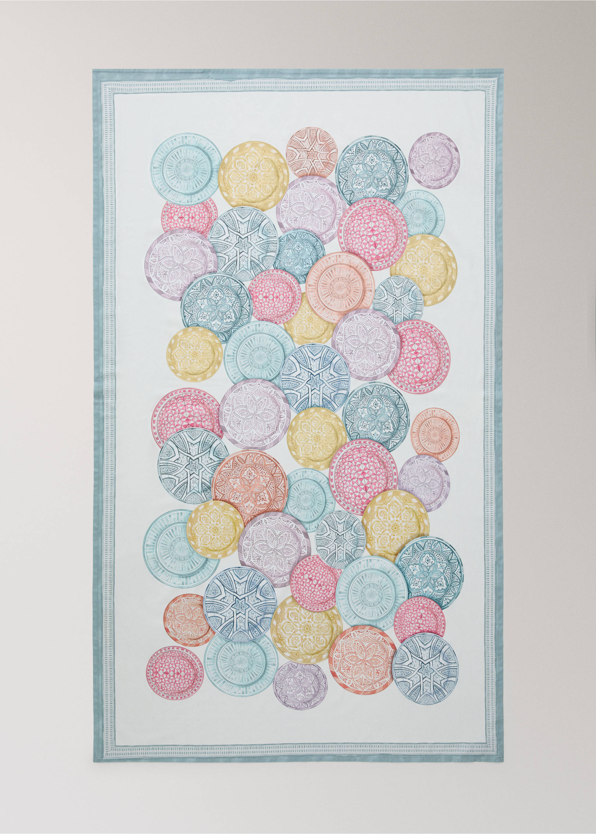 Бавовняна скатертина з тарілками в марокканському стилі, на 8–10 персон - Детальніше про товар 4, Жовтий. Ref: 27011555-00.