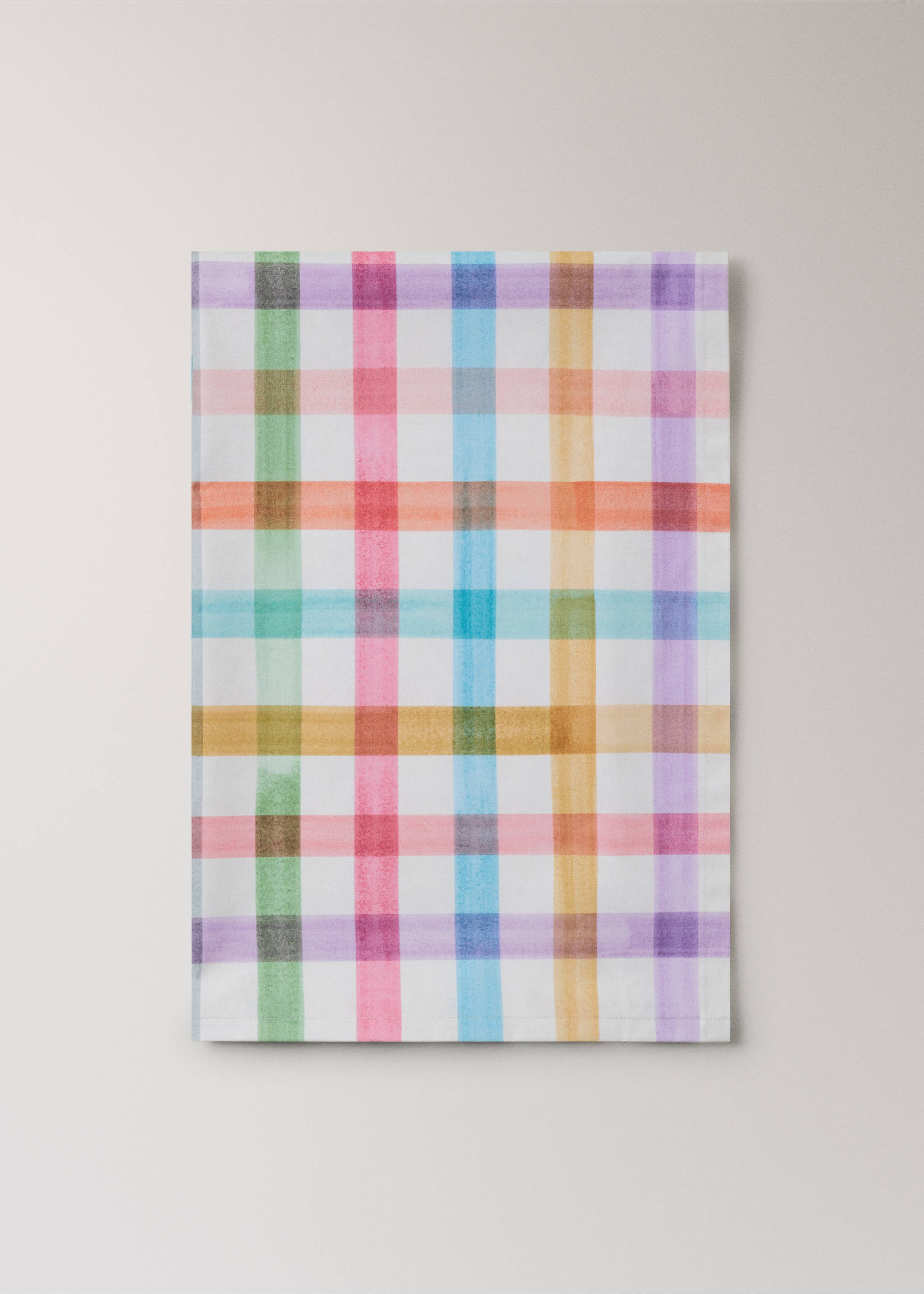 Watercolour effect striped resin-coated tablecloth for 8 to 10 people - Article without model, Blue. Ref: 27011559-00.