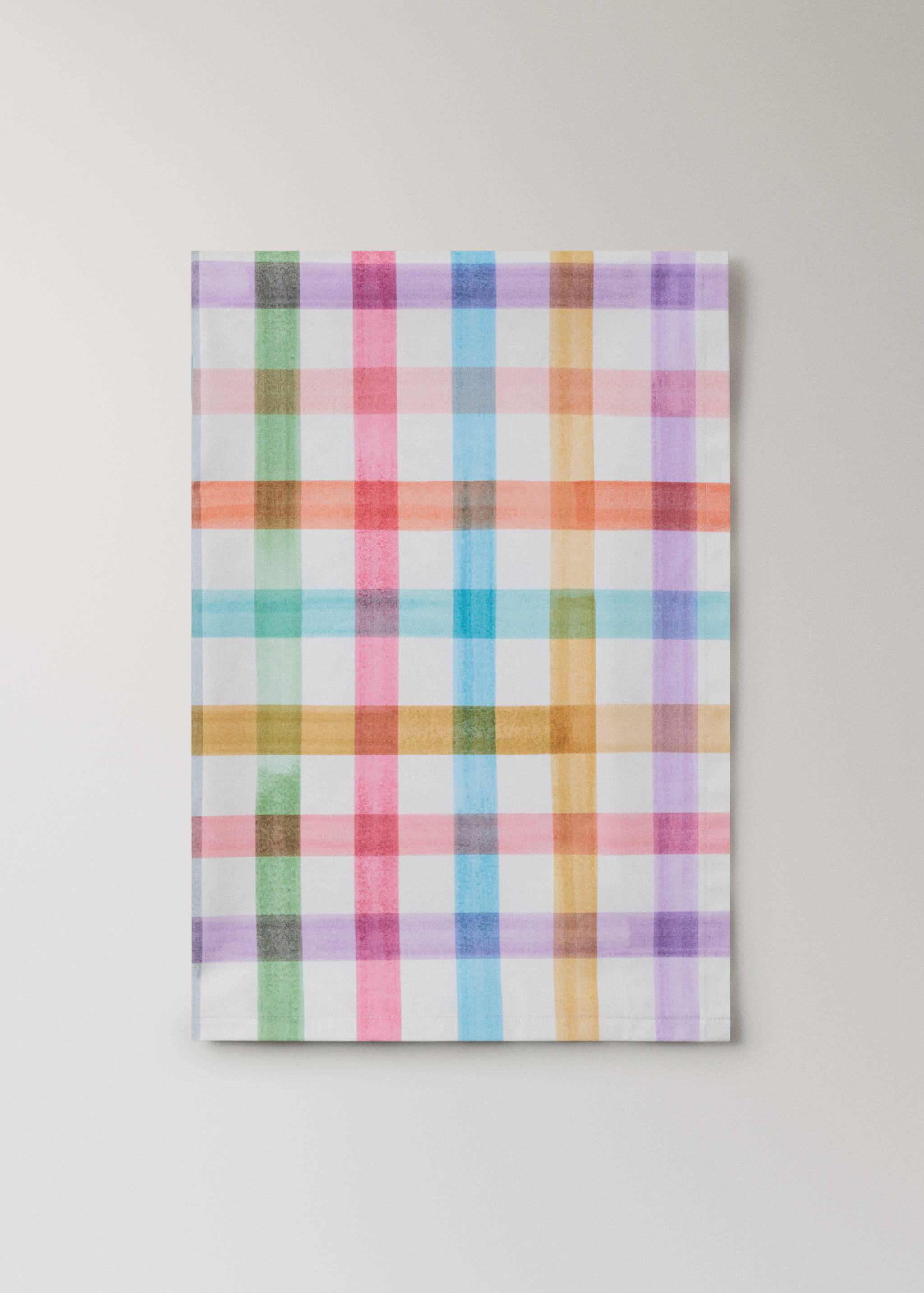 Resin-coated tablecloth with brushstroke stripe effect for 8 to 10 guests - Article without model