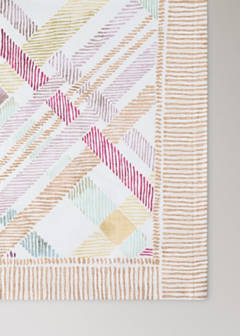 Multicoloured checked cotton tablecloth for 6 to 8 diners — Lilac 3