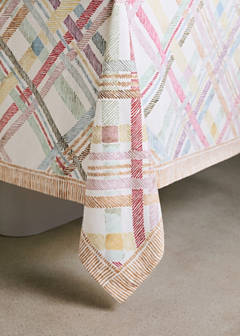 Multicoloured checked cotton tablecloth for 2 to 4 diners — Lilac 6