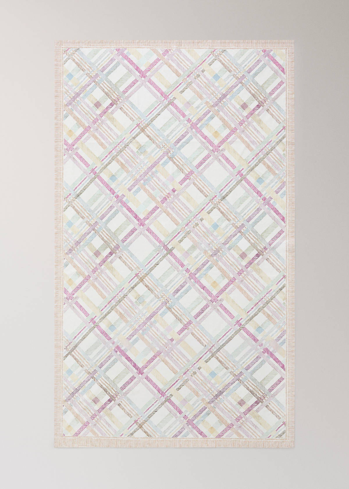 Multicoloured checked cotton tablecloth for 2 to 4 diners — Lilac