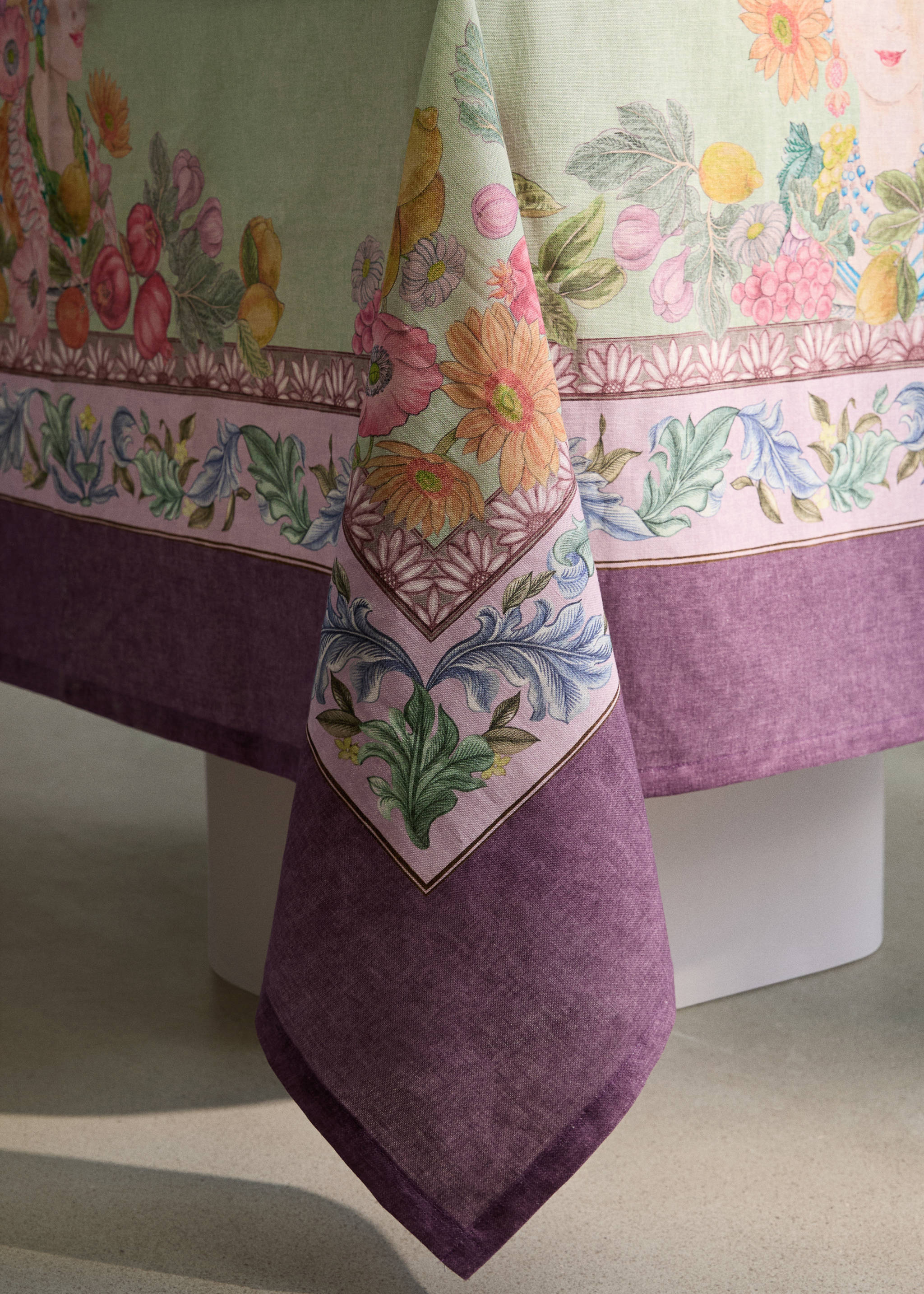 Baumwoll-Leinen-Tischdecke mit Obstmuster für 8 bis 10 Personen - Detail des Artikels 8