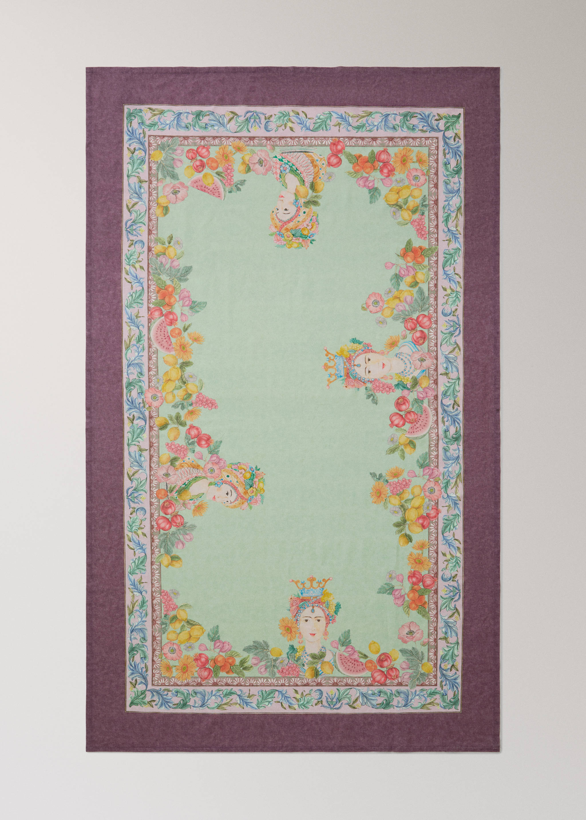 Fruit print cotton linen tablecloth for 6 to 8 people - Details of the article 4