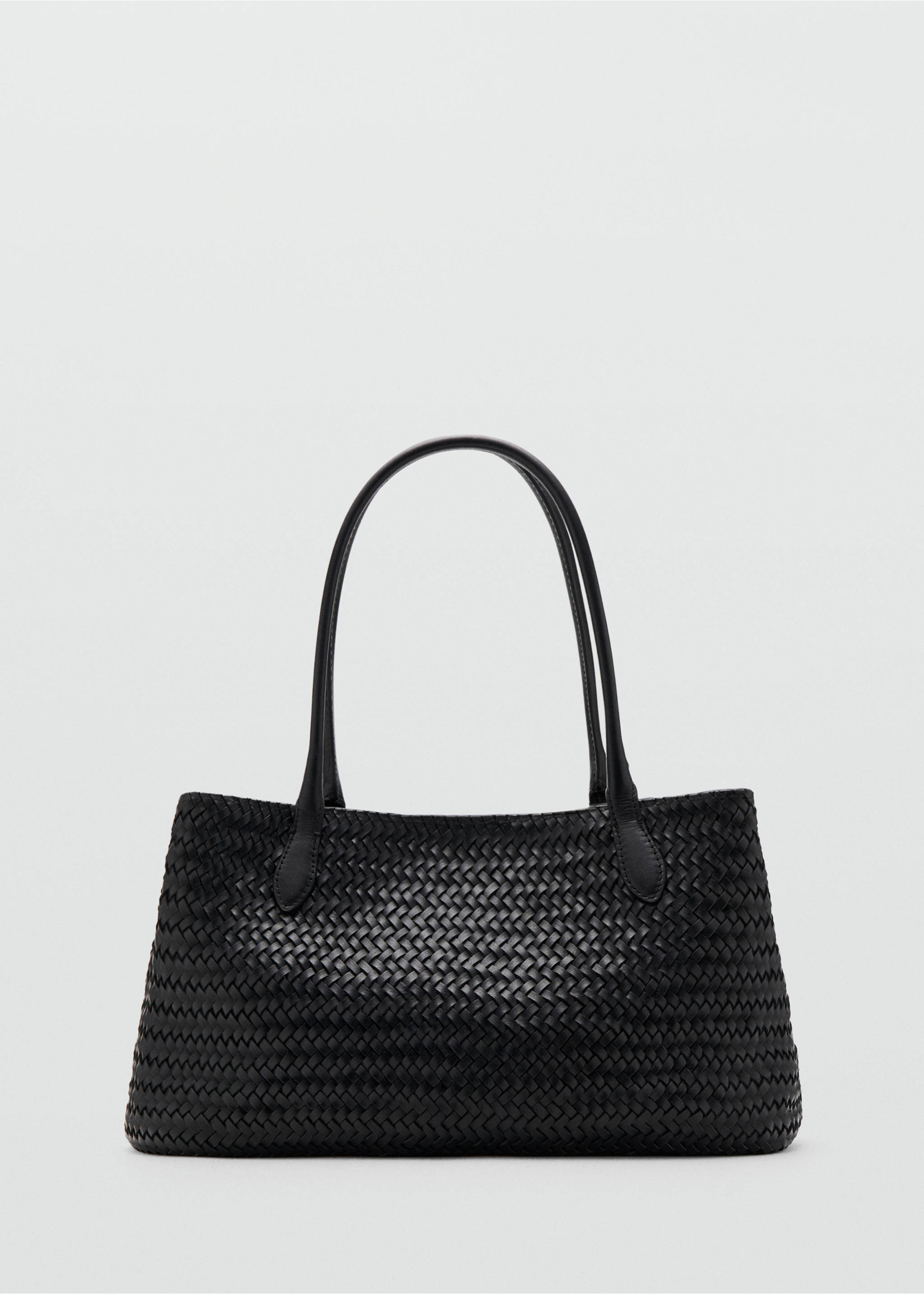 Ledertasche in Flecht-Optik - Artikel ohne Model, Schwarz. Ref: 27012538-00.