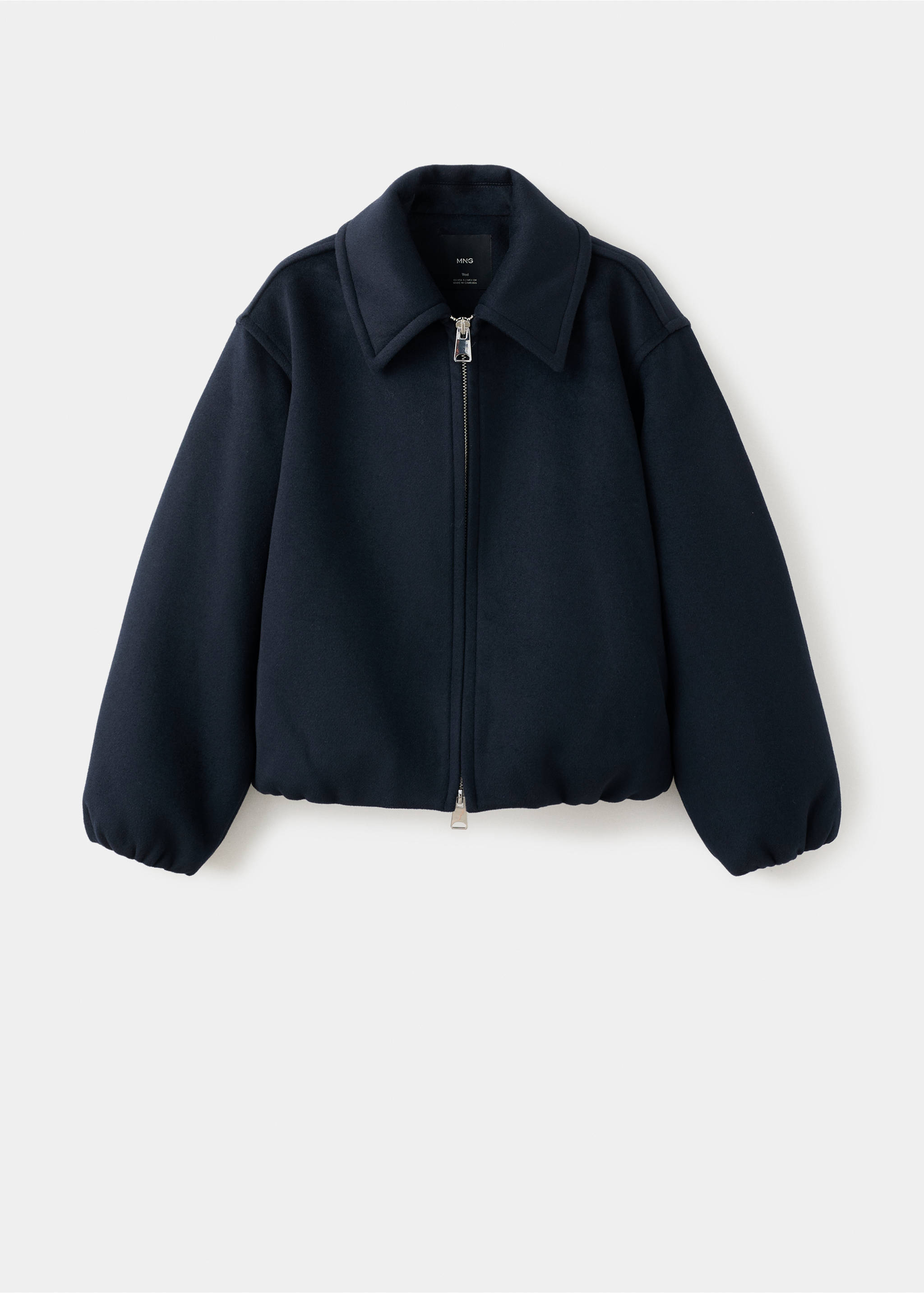 Wool jacket with shirt collar - Article without model, Navy. Ref: 27012539-00.