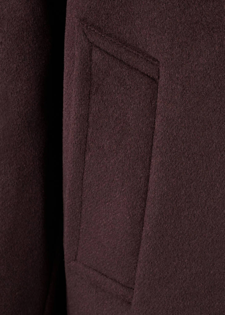 Wool jacket with shirt collar — Maroon