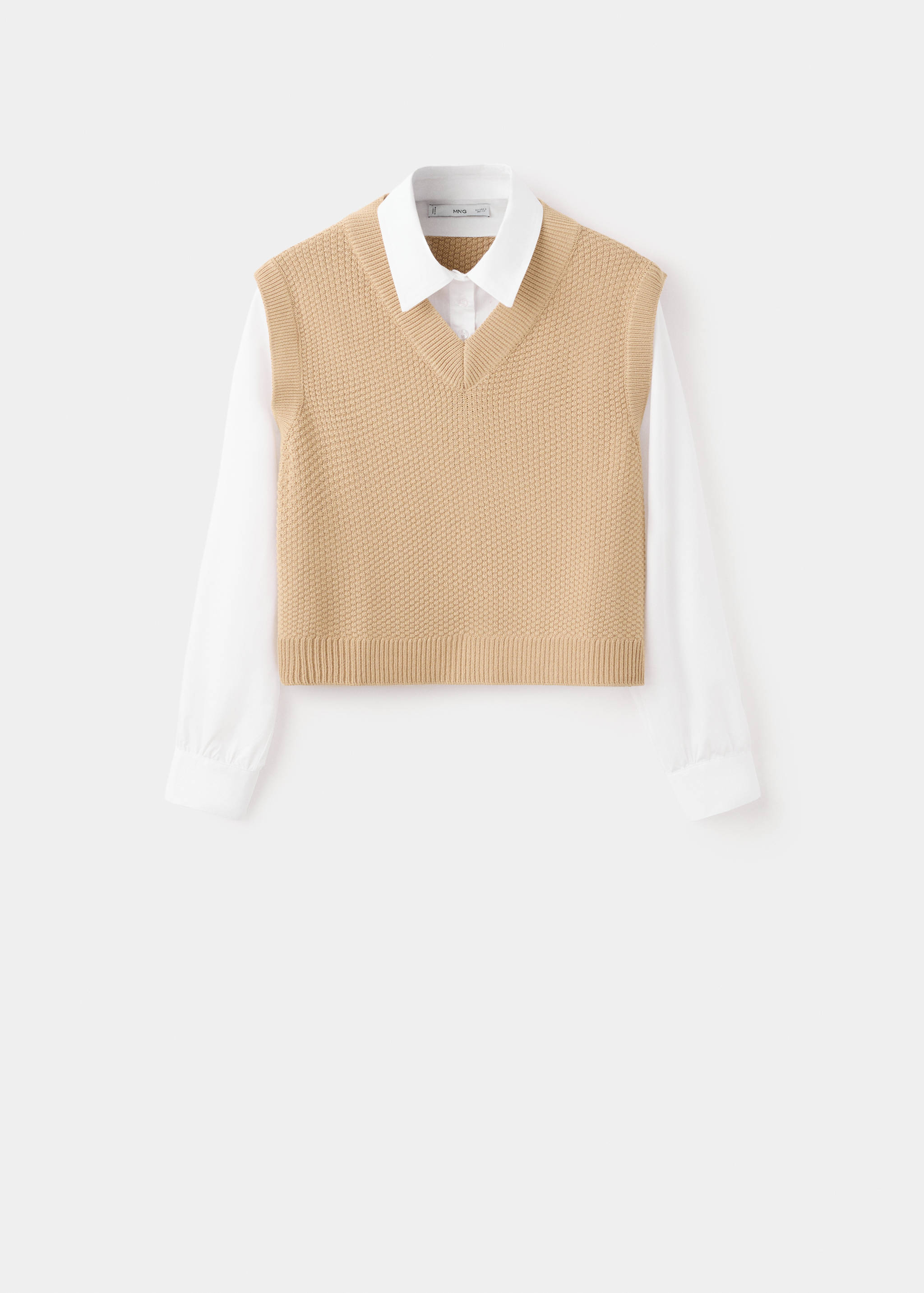 Mixed V-neck sweater - Article without model