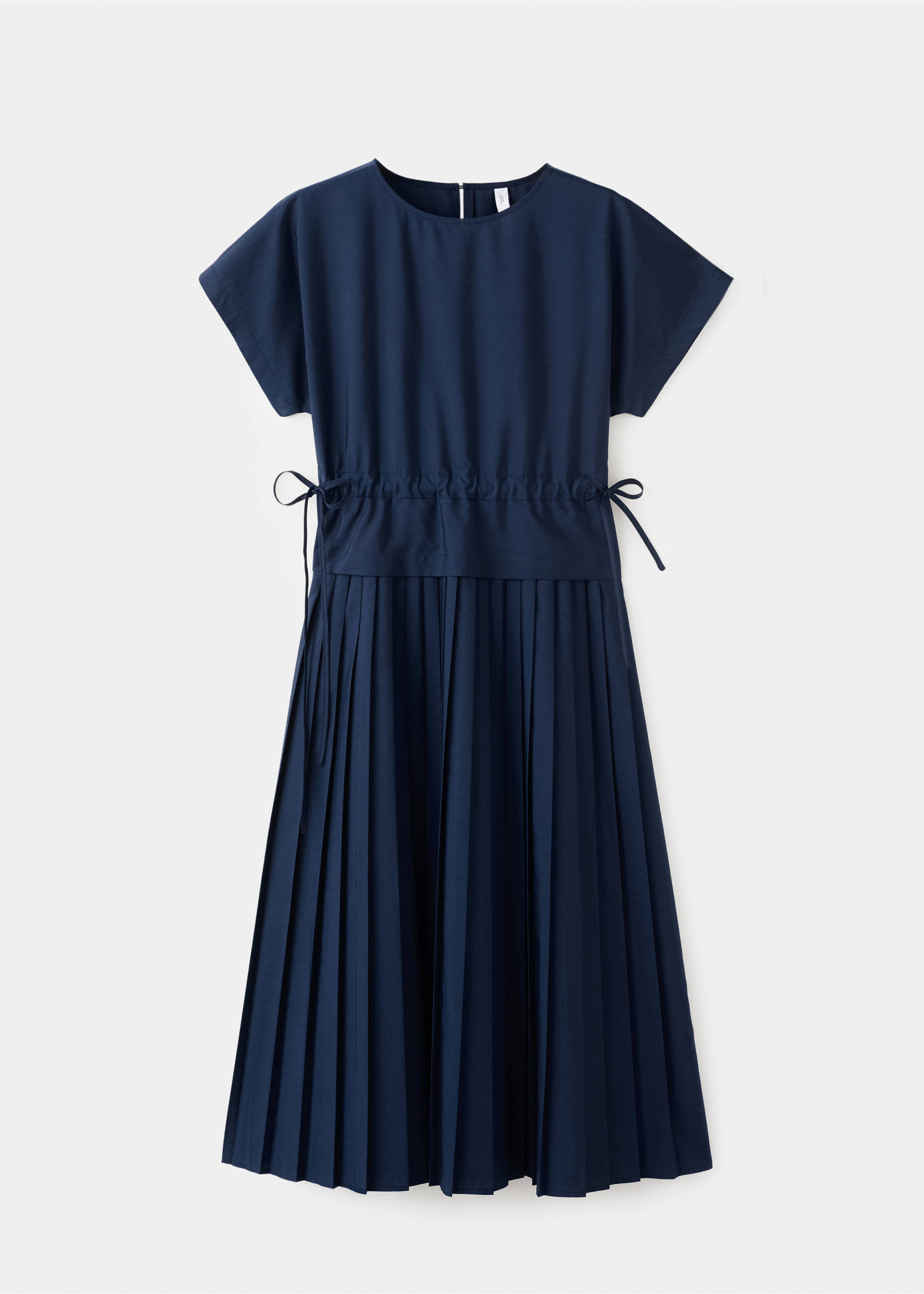 Pleated A-line dress - Article without model, Navy. Ref: 27012543-00.