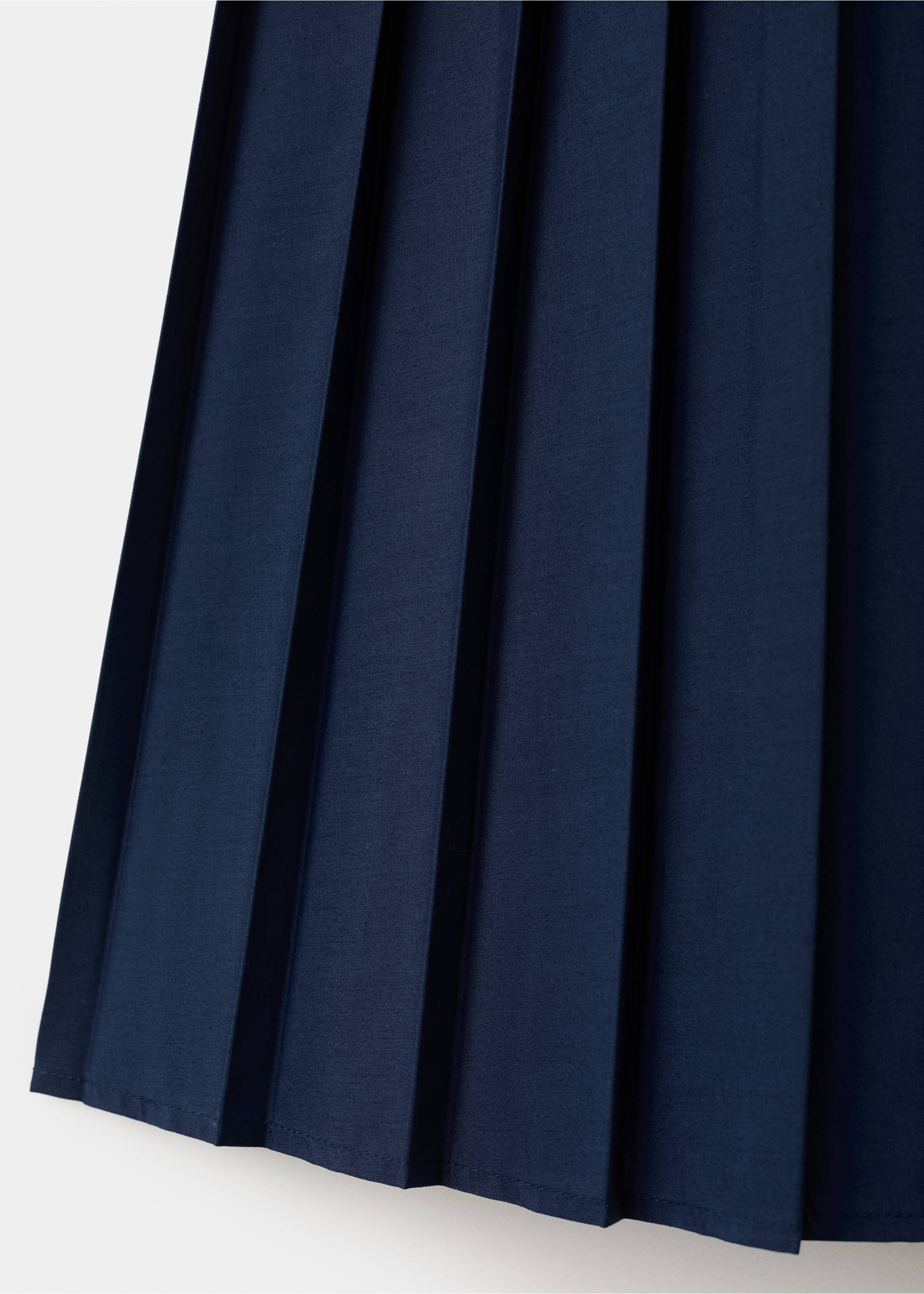 Pleated A-line dress - Details of the article 0, Navy. Ref: 27012543-00.