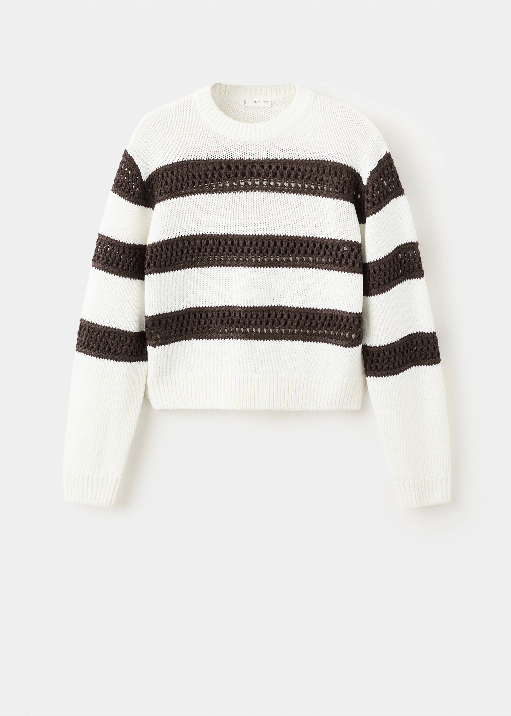 Openwork knit sweater - Article without model, Brown. Ref: 27012547-00.