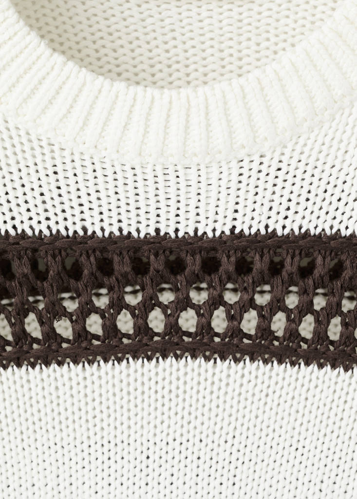 Openwork knit sweater — Brown