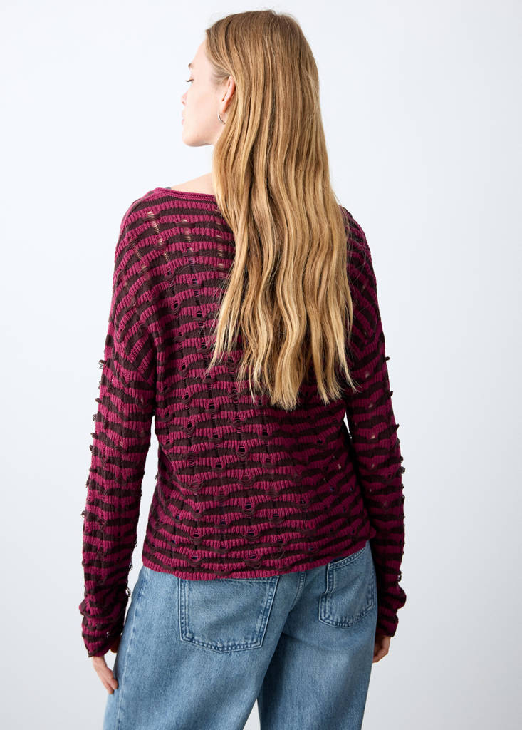 Openwork knit sweater — Cherry