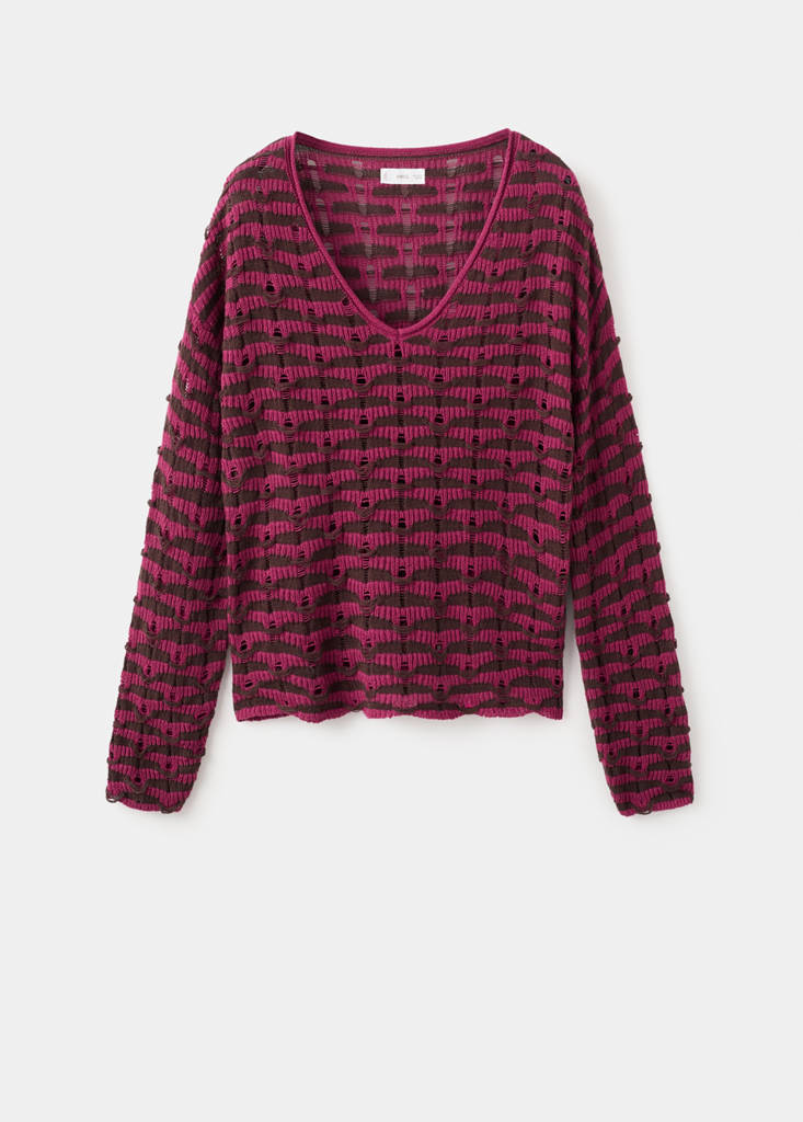 Openwork knit sweater — Cherry