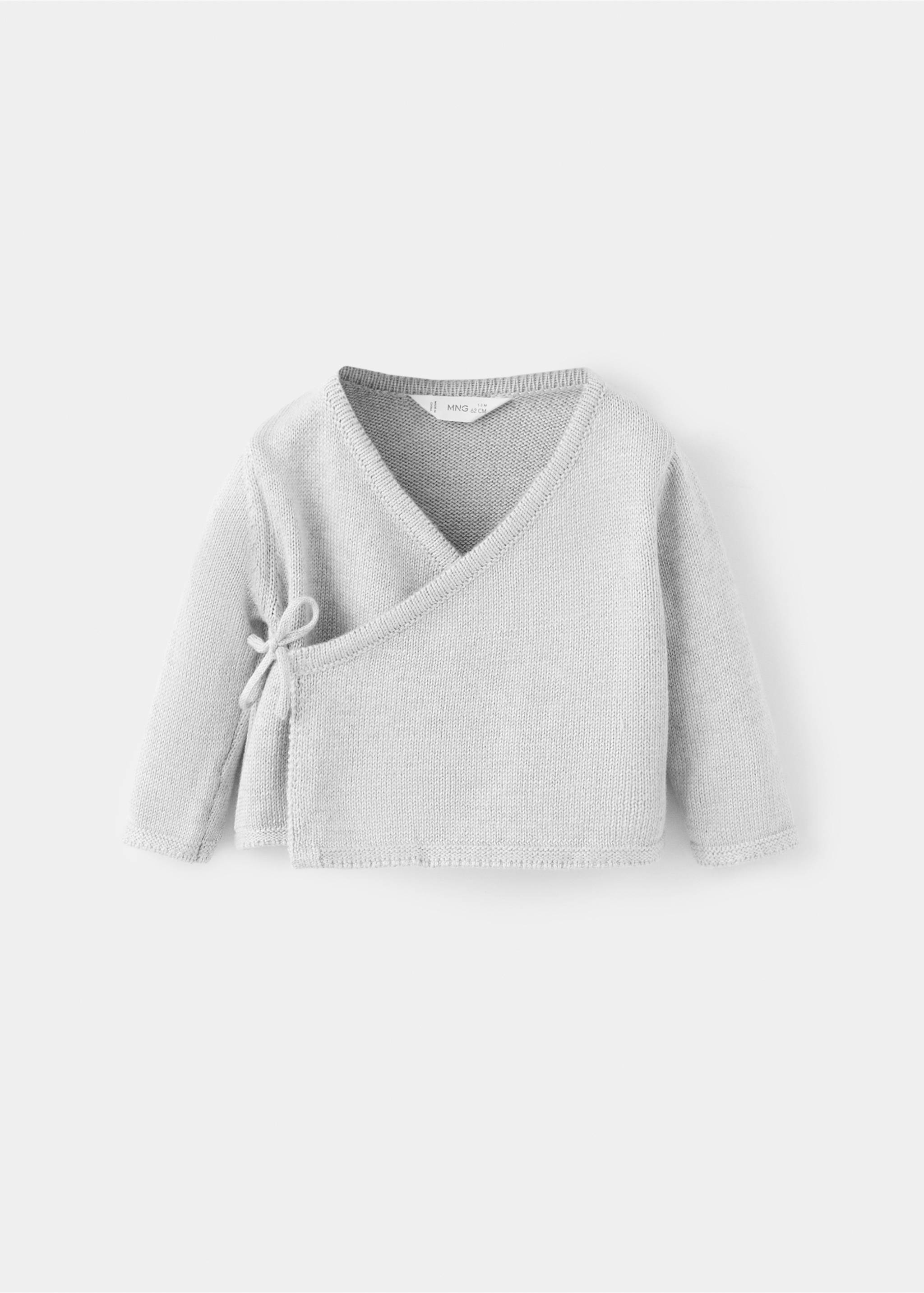 Double-breasted cardigan - Article without model, Light Heather Grey. Ref: 27012549-00.