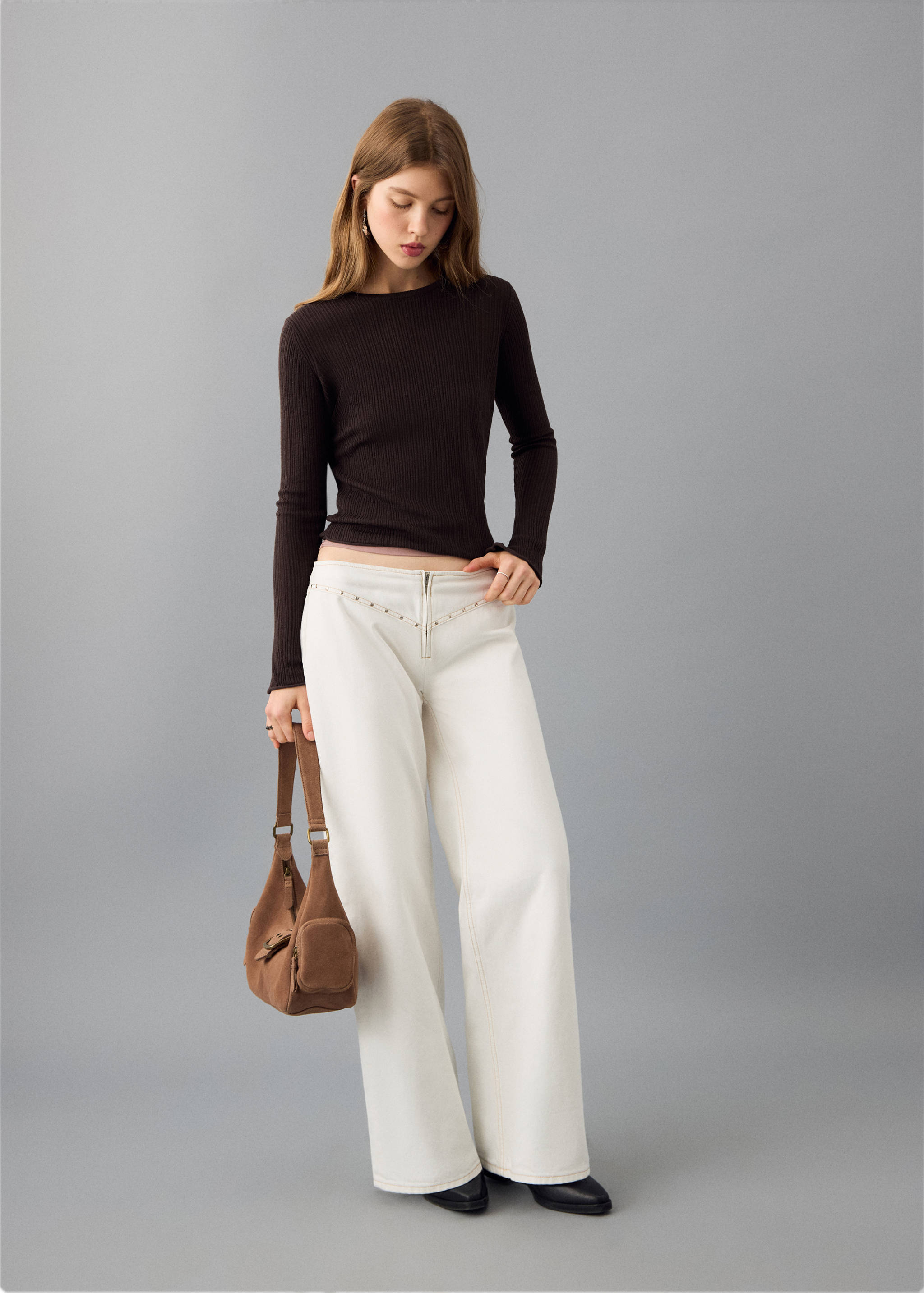 Fine-knit sweater - General plane, Brown. Ref: 27012551-00.