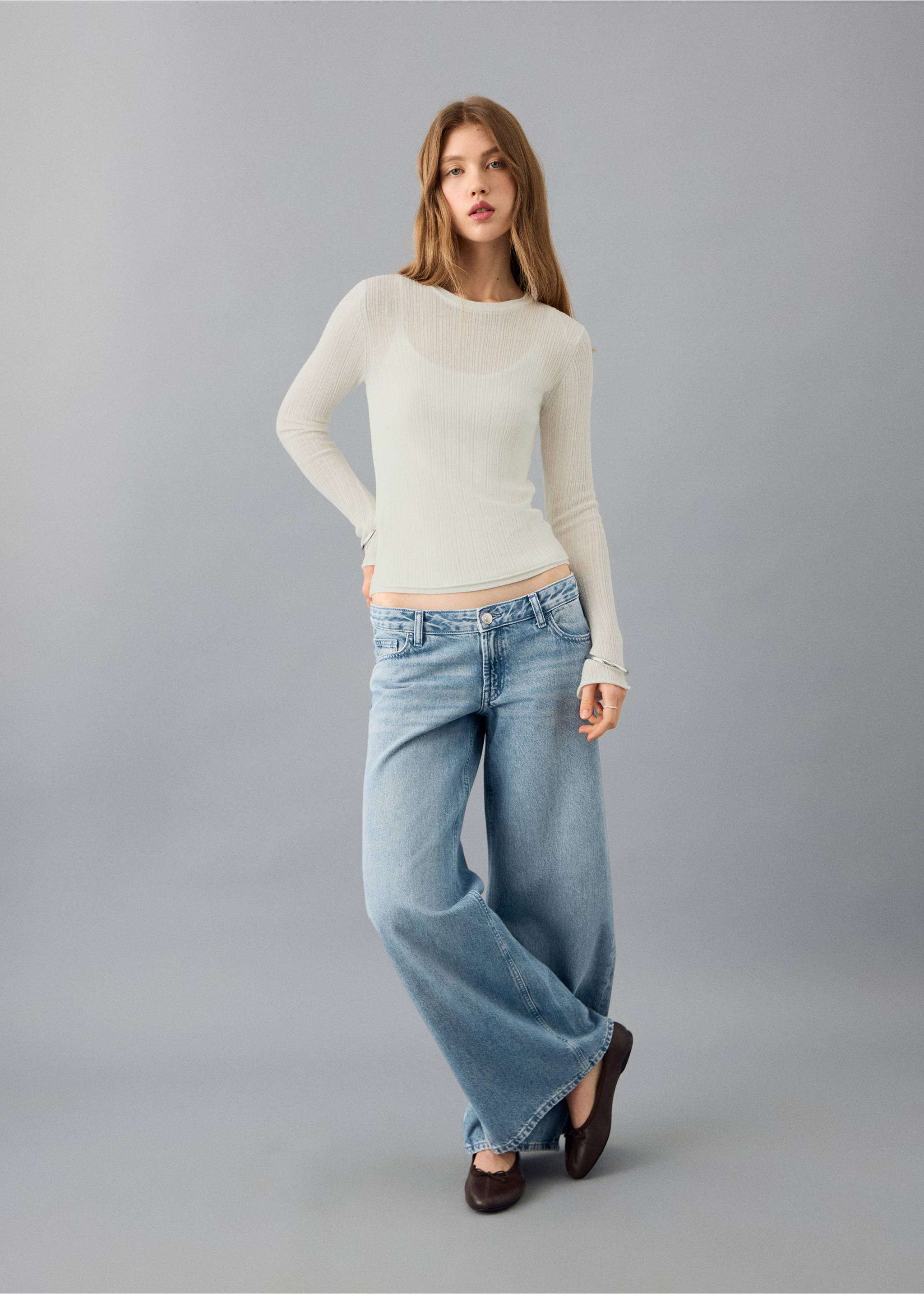 Fine-knit sweater - General plane, Off White. Ref: 27012552-00.