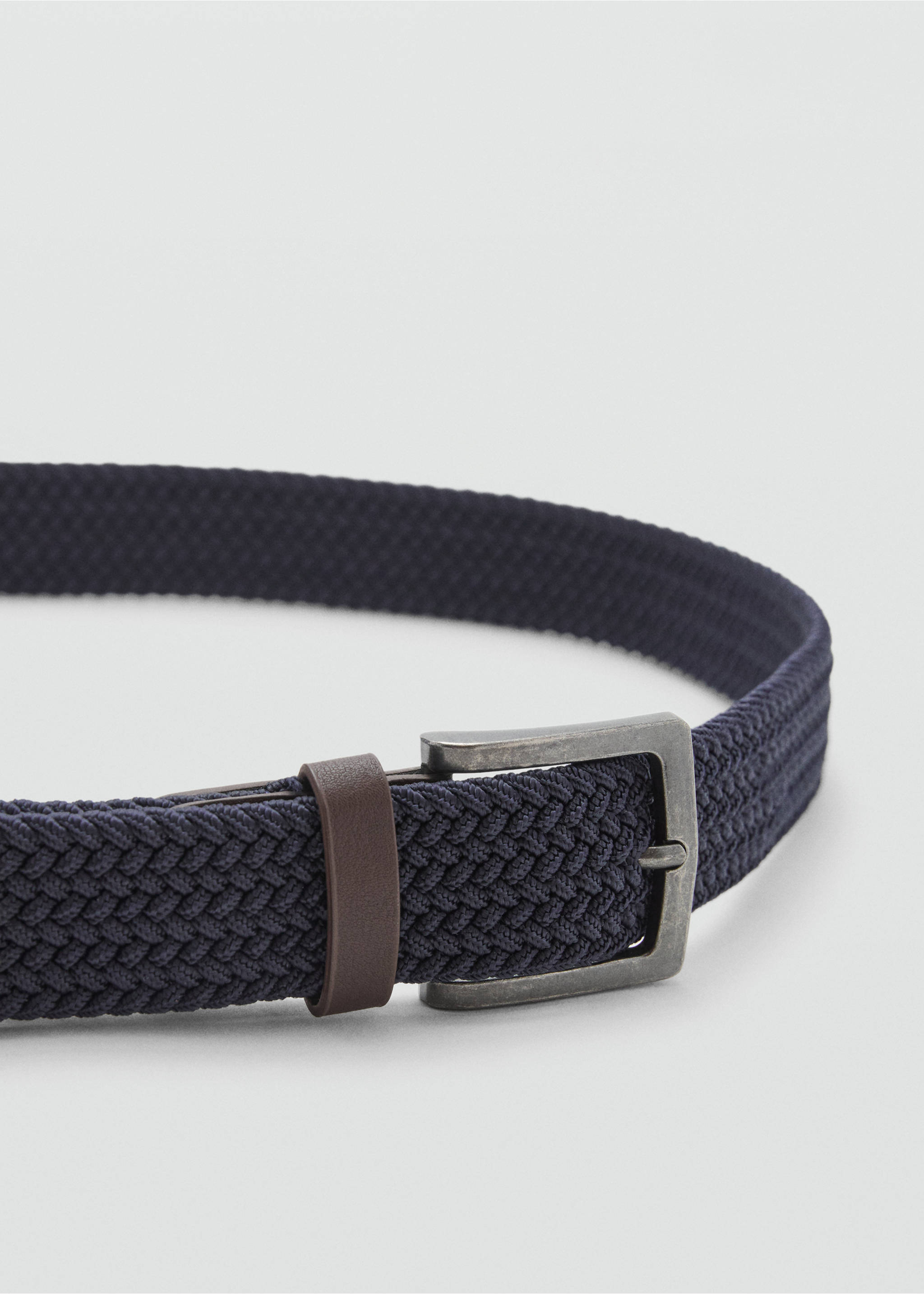 Braided belt - Details of the article 1, Blue. Ref: 27012554-00.