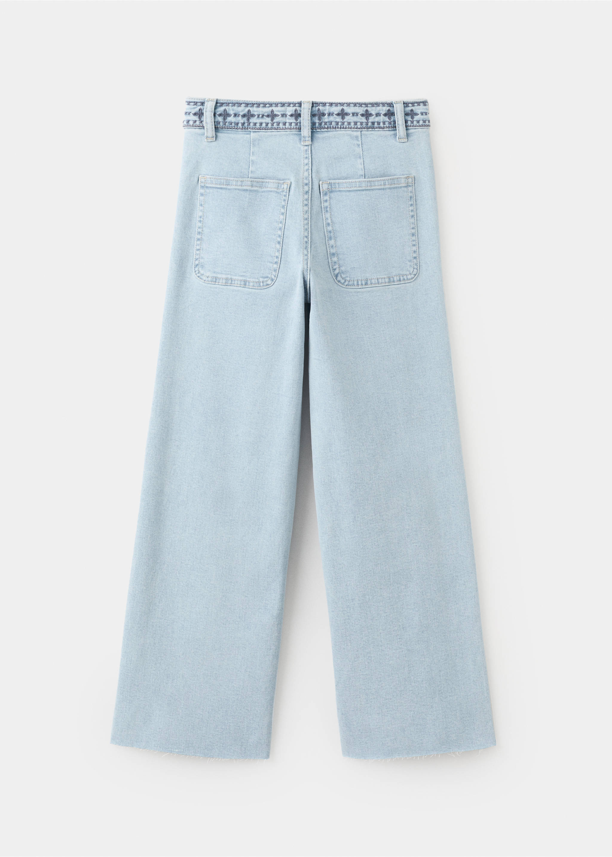 Джинсы-кюлоты - Обратная сторона изделия, Светло-синий. Ref: 27012891-00.