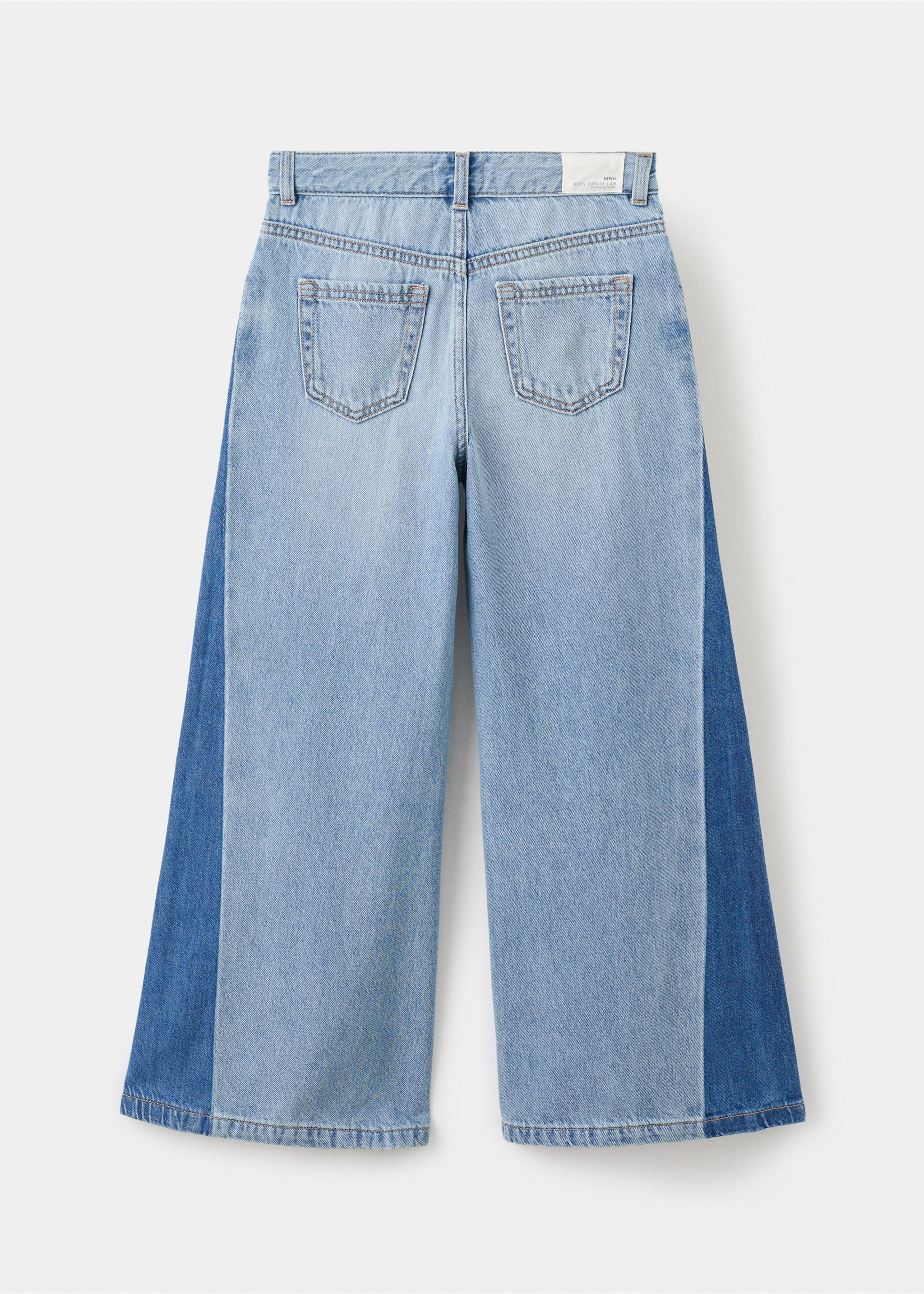 Bicolour palazzo jeans - Reverse of the article, Medium Blue. Ref: 27012893-00.