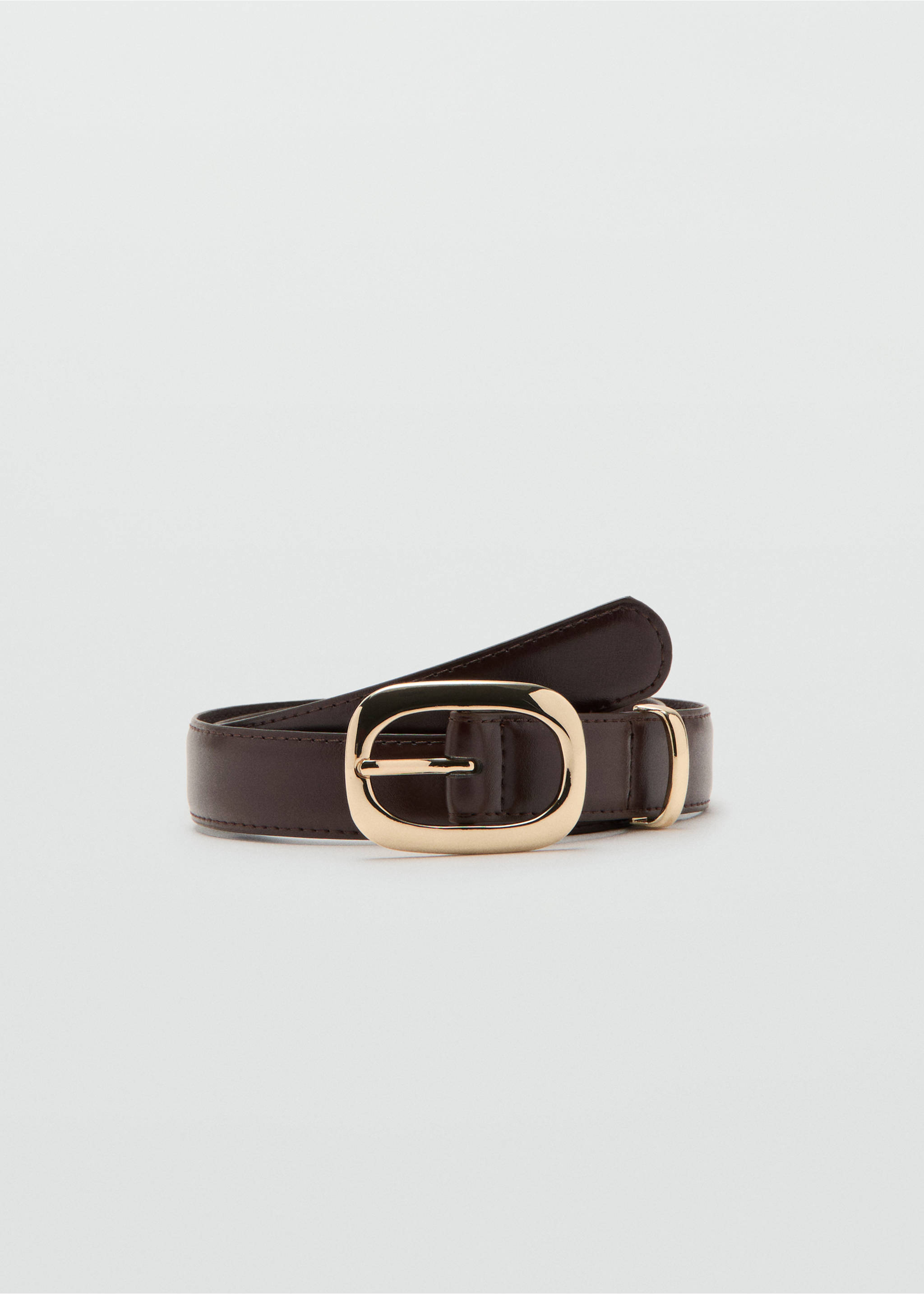 Square buckle belt - Article without model, Chocolate. Ref: 27012896-00.