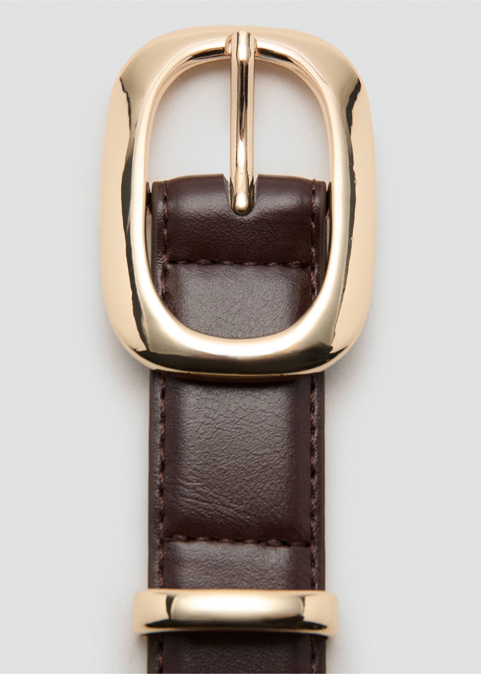 Square buckle belt - Medium plane, Chocolate. Ref: 27012896-00.