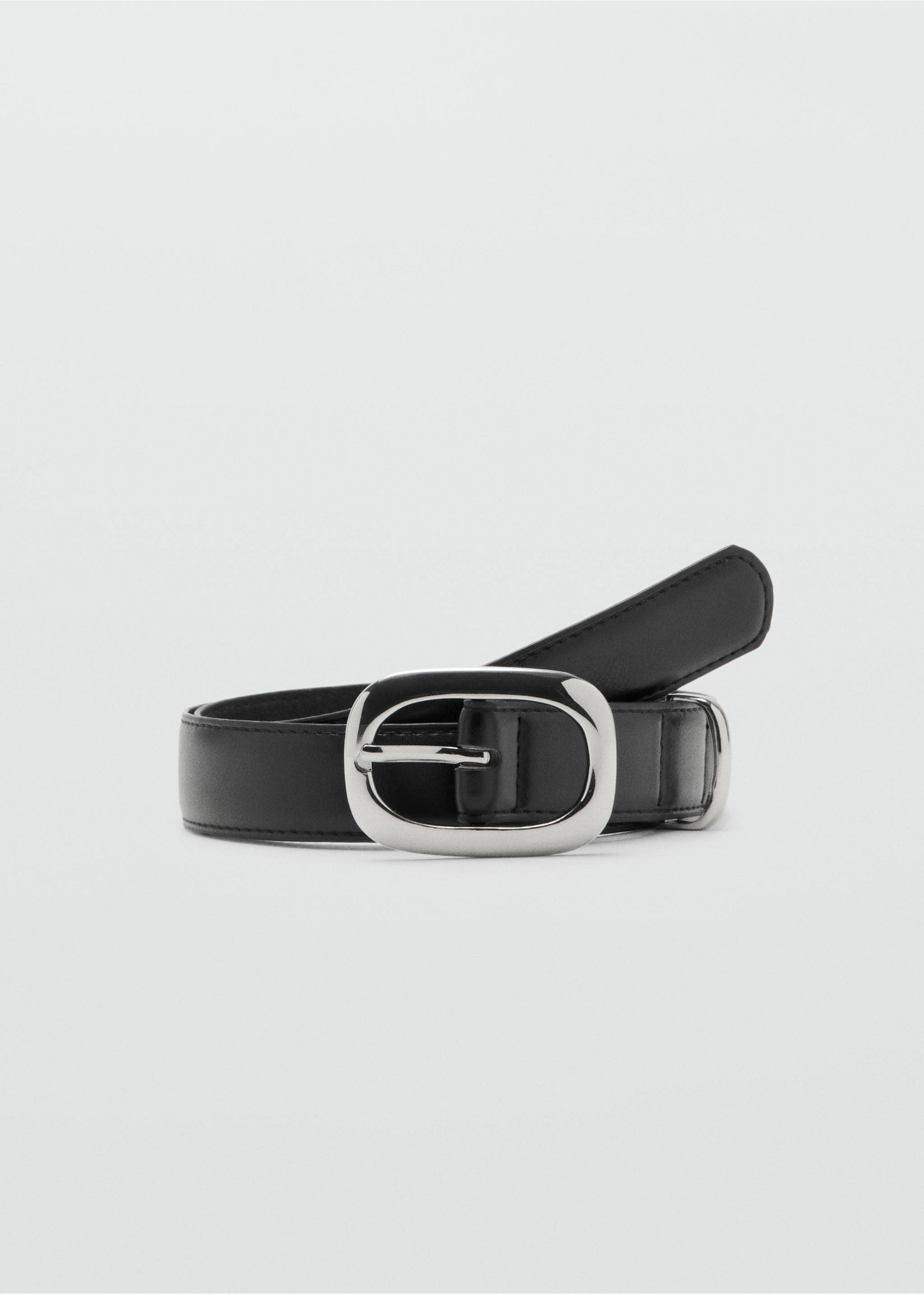 Square buckle belt - Article without model, Black. Ref: 27012896-00.