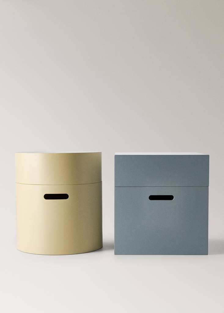 Rectangular slotted wooden box — Blue