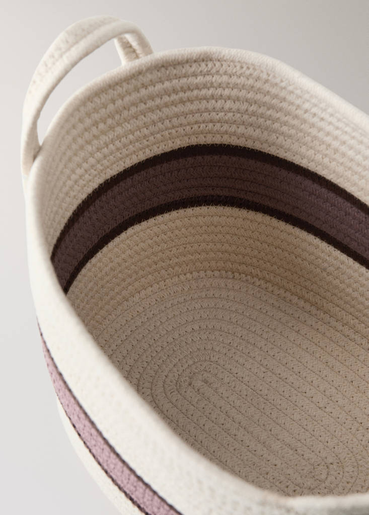 Large children's cotton basket with handles — Pastel Pink
