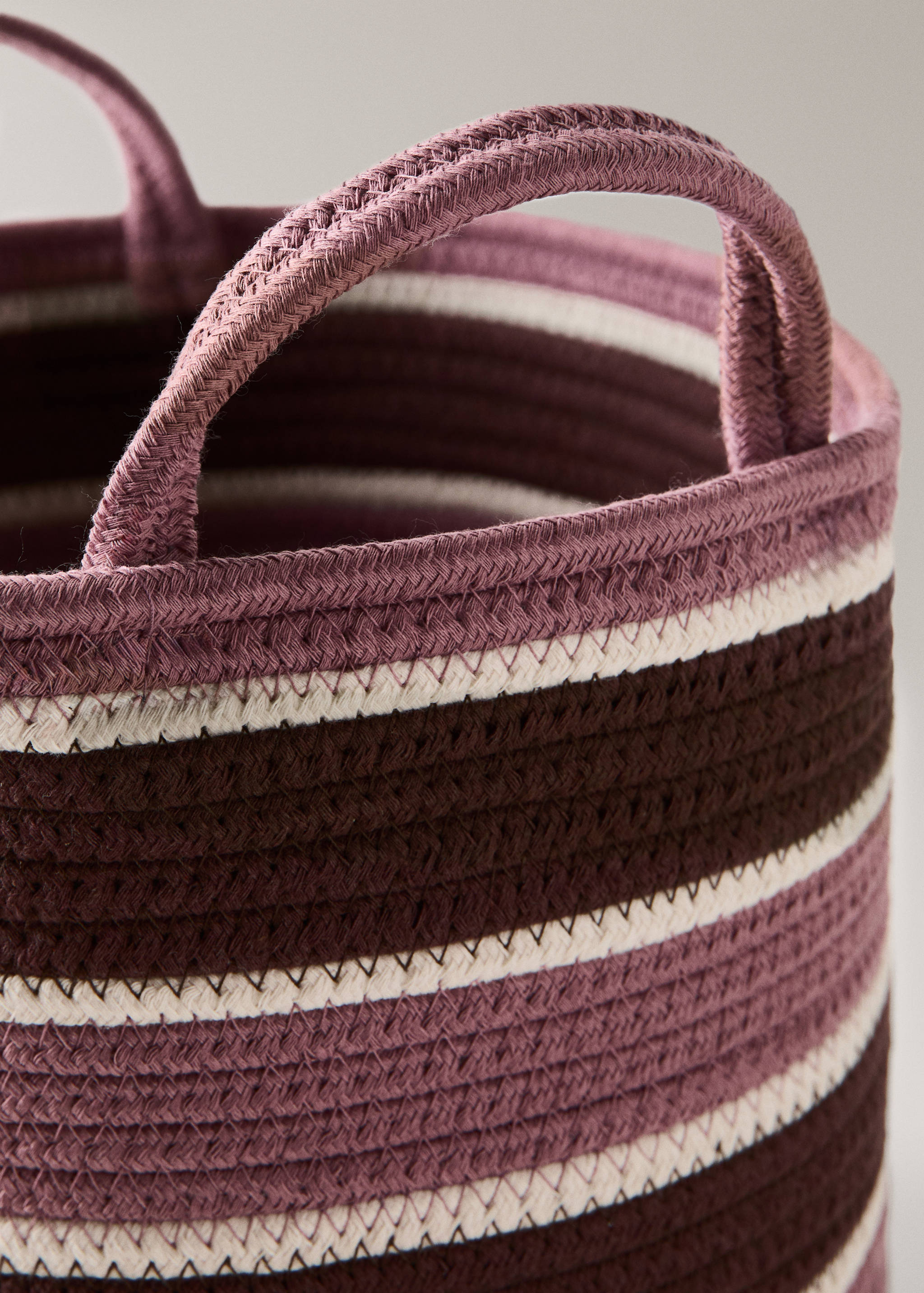 Panier en coton poignées rayées - Détail de l'article 1