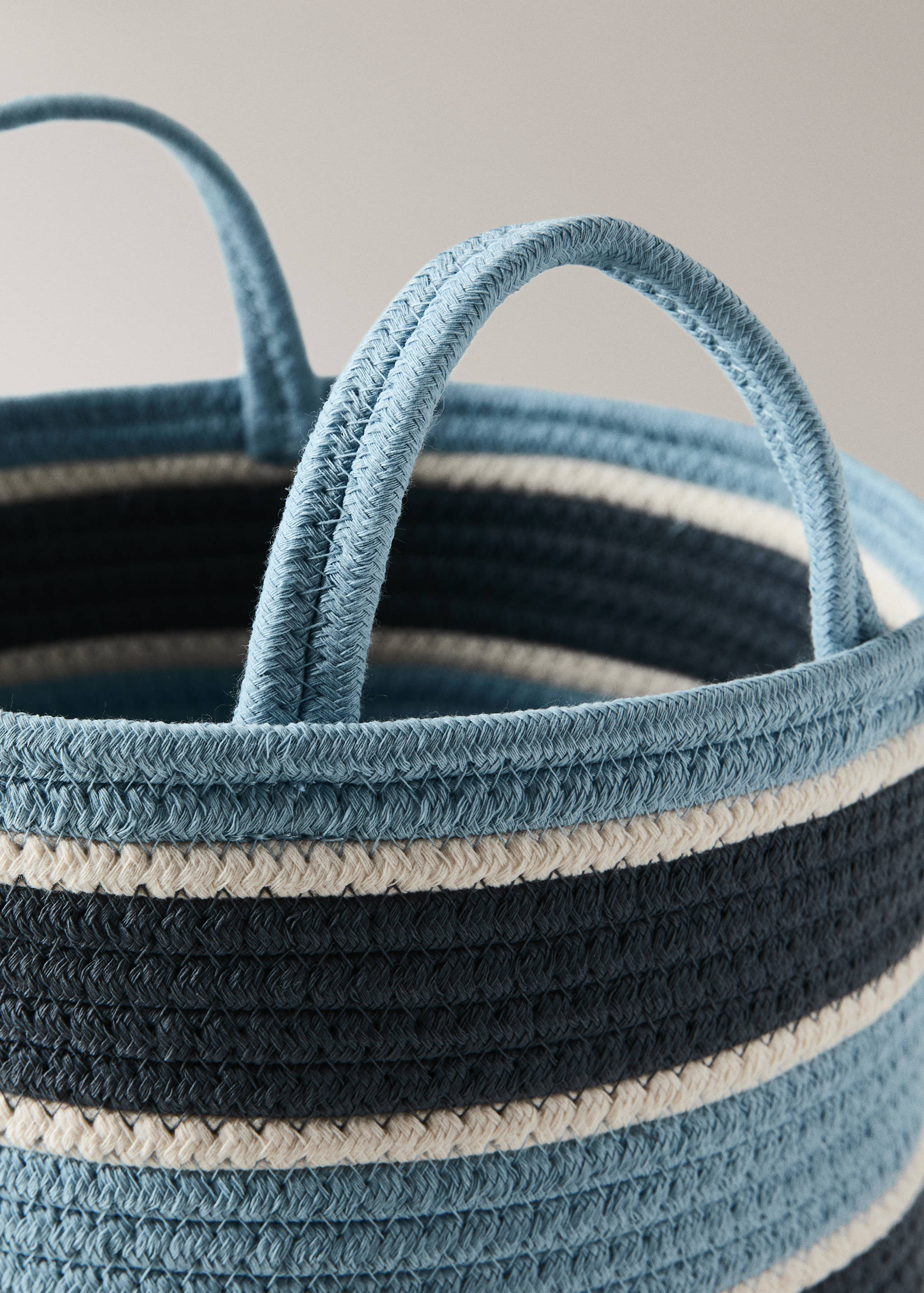 Panier en coton poignées rayées - Détail de l'article 1