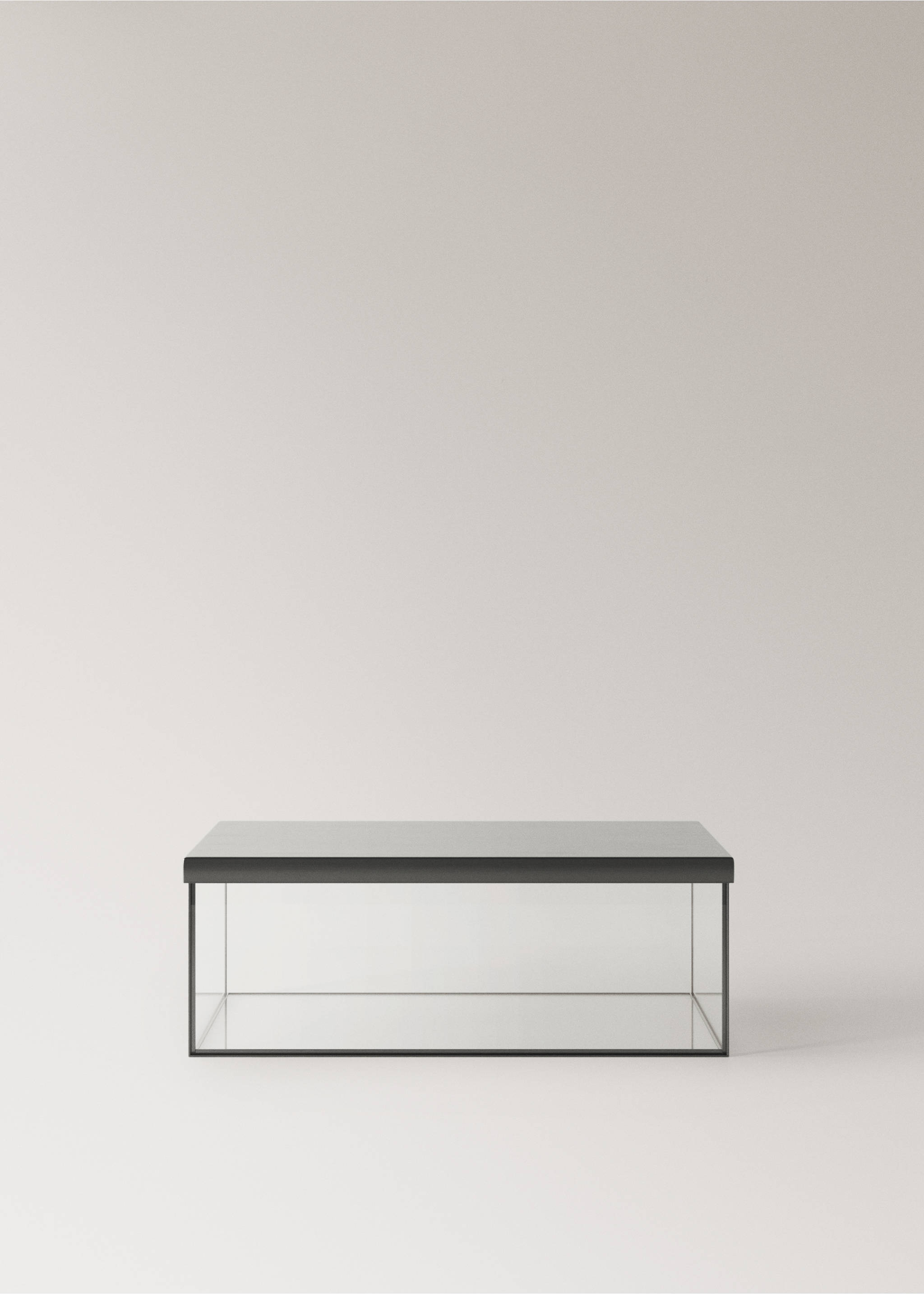 Large glass box with metal contrast - Article without model, Silver. Ref: 27012907-00.