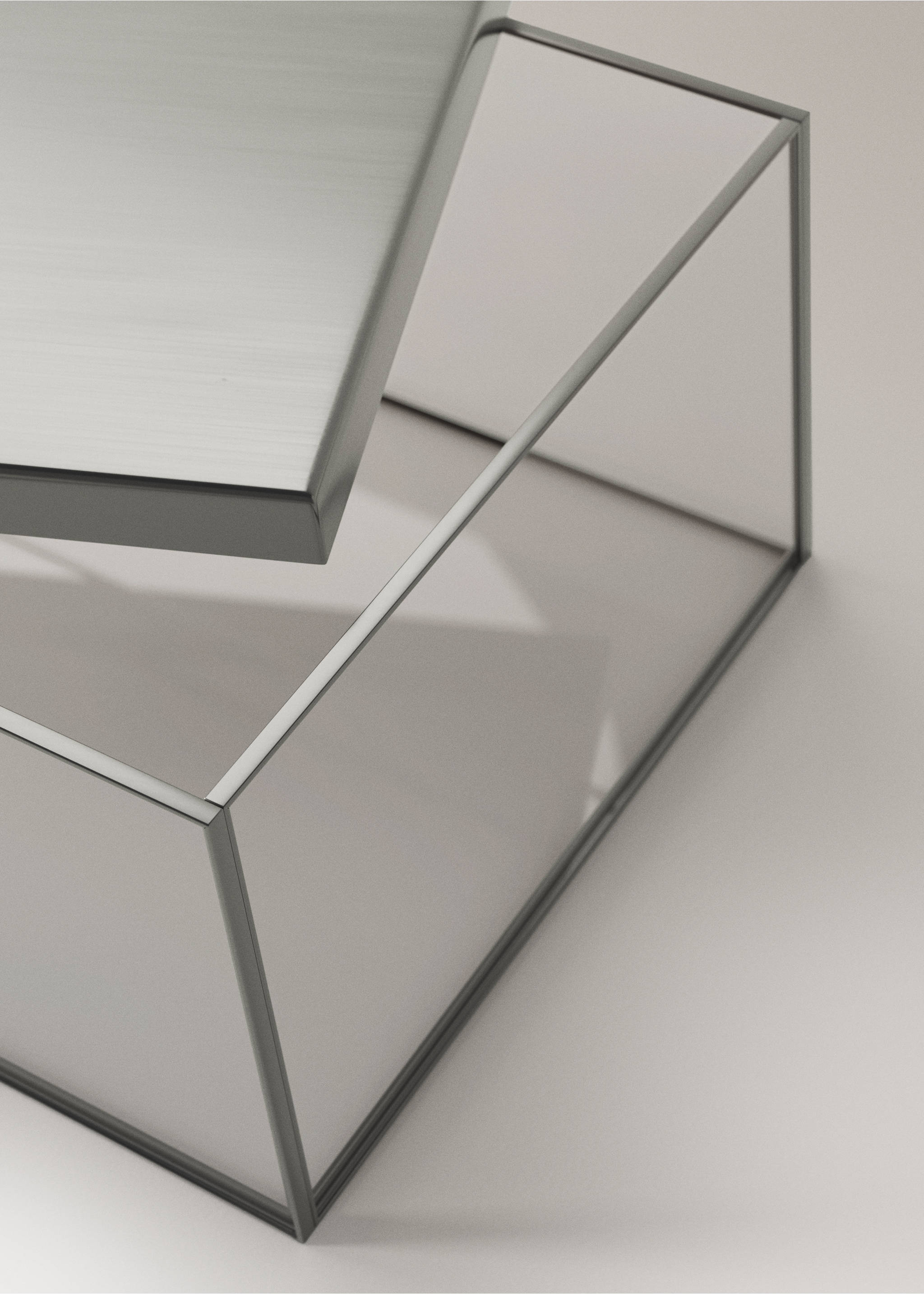 Large glass box with metal contrast - Details of the article 2, Silver. Ref: 27012907-00.
