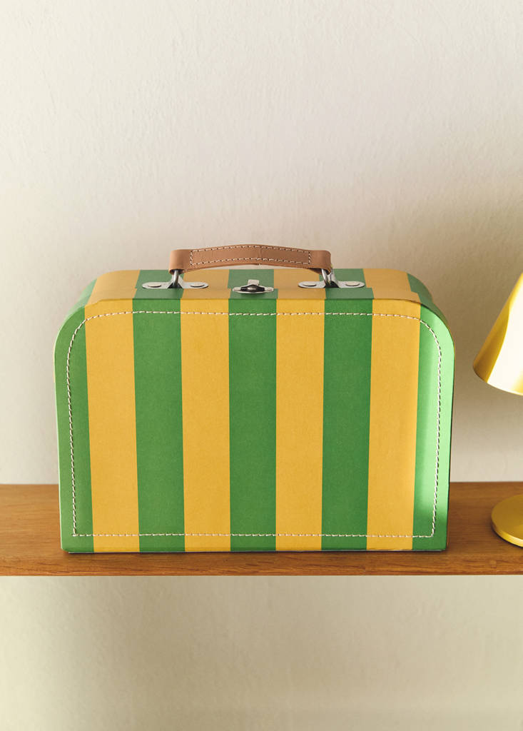Small striped paper children's satchel — Dark Orange