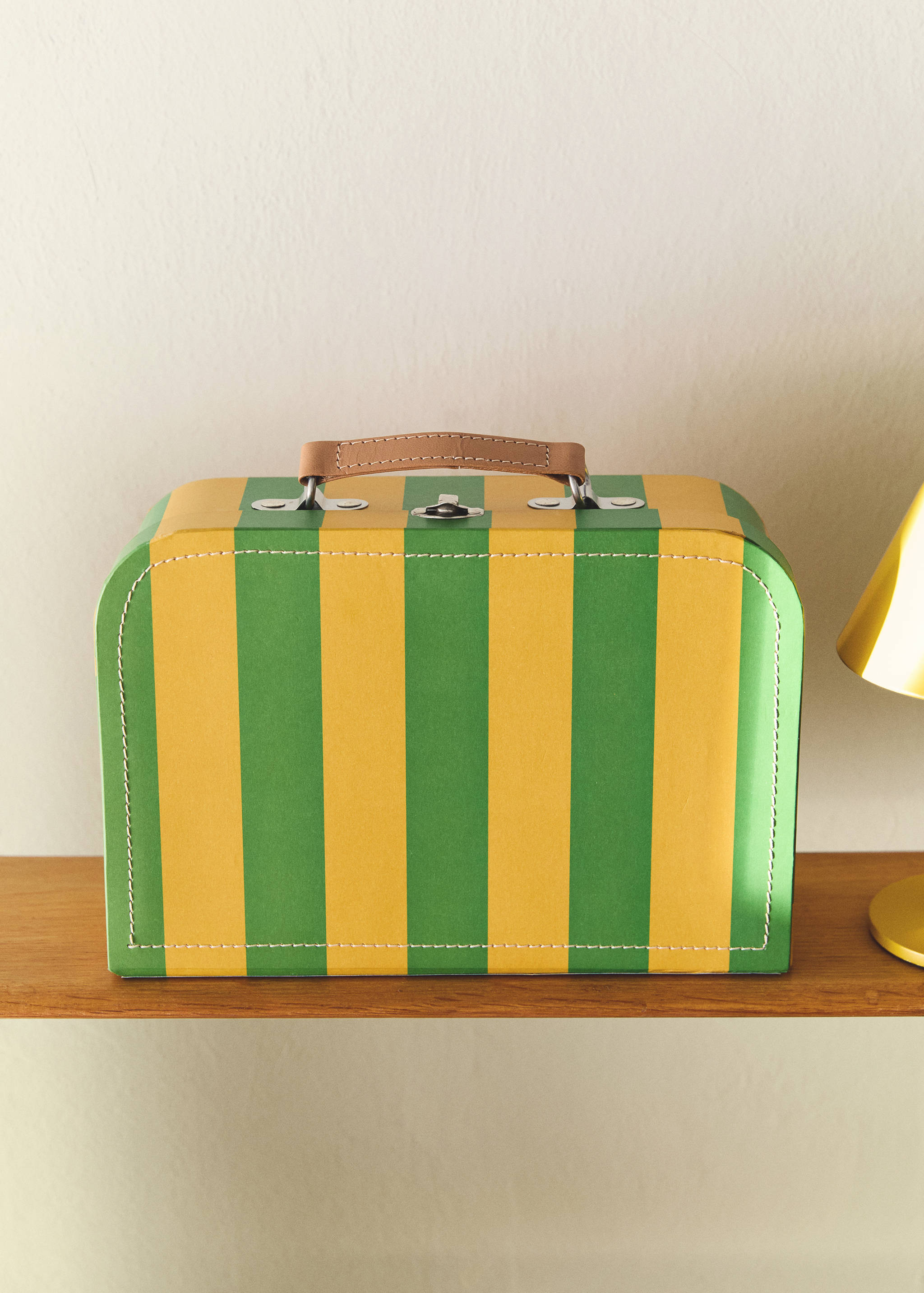 Small striped paper children's satchel - General plane