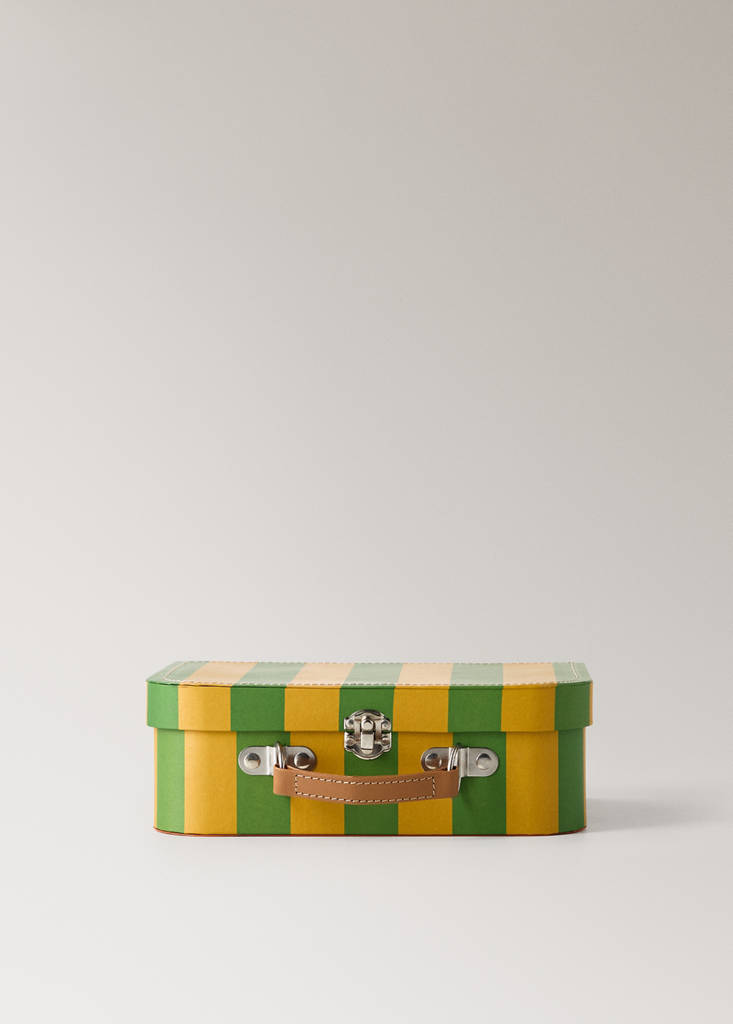 Small striped paper children's satchel — Dark Orange