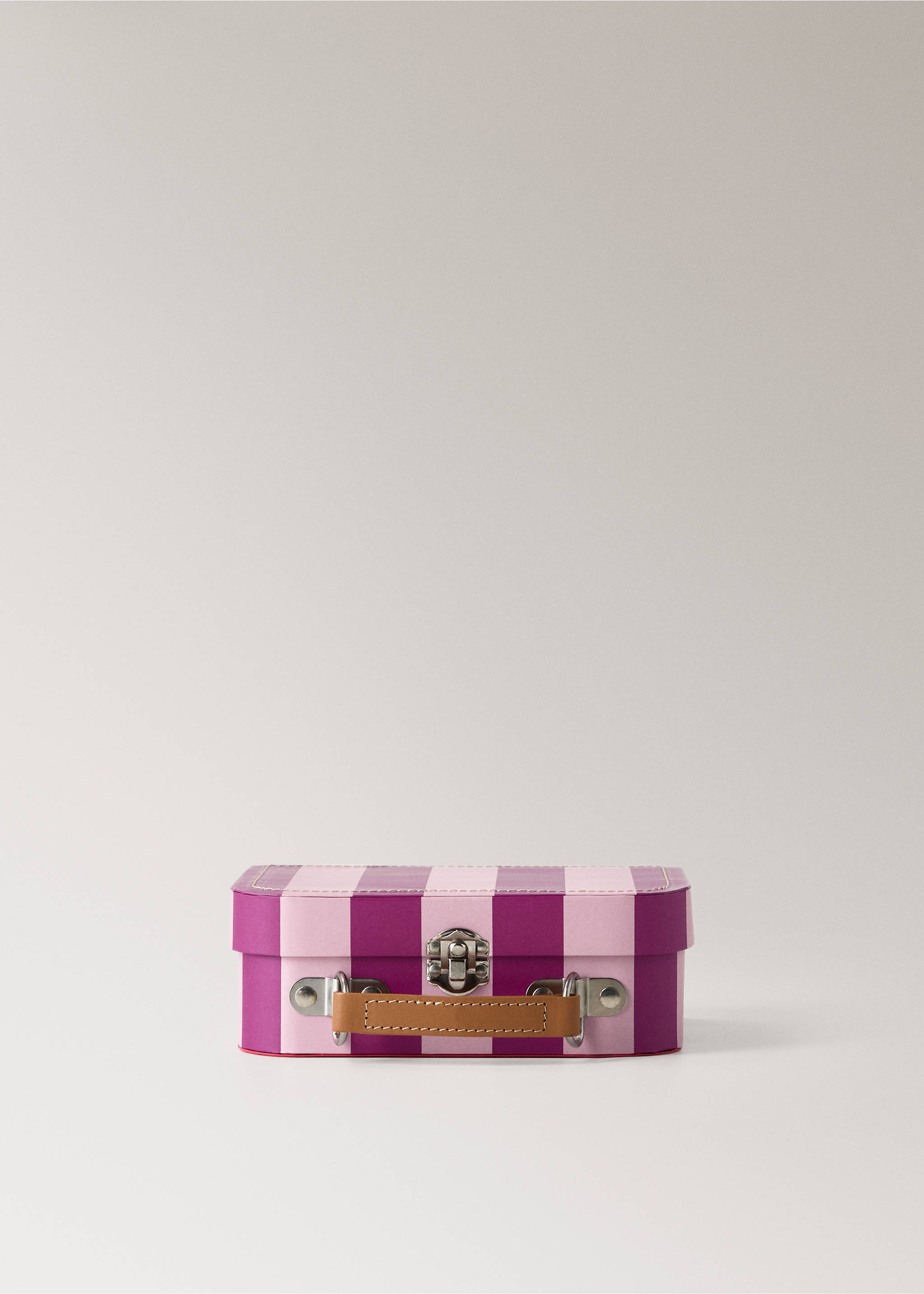 Small striped paper children's satchel - Article without model, Lilac. Ref: 27012909-00.