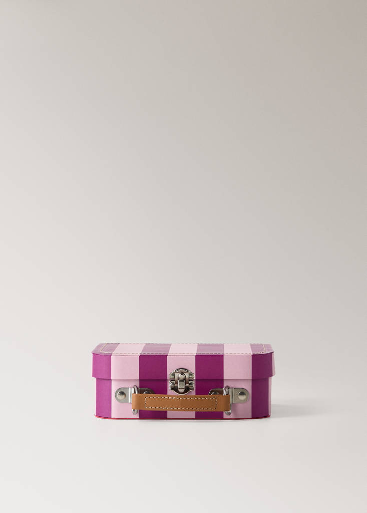 Small striped paper children's satchel — Lilac