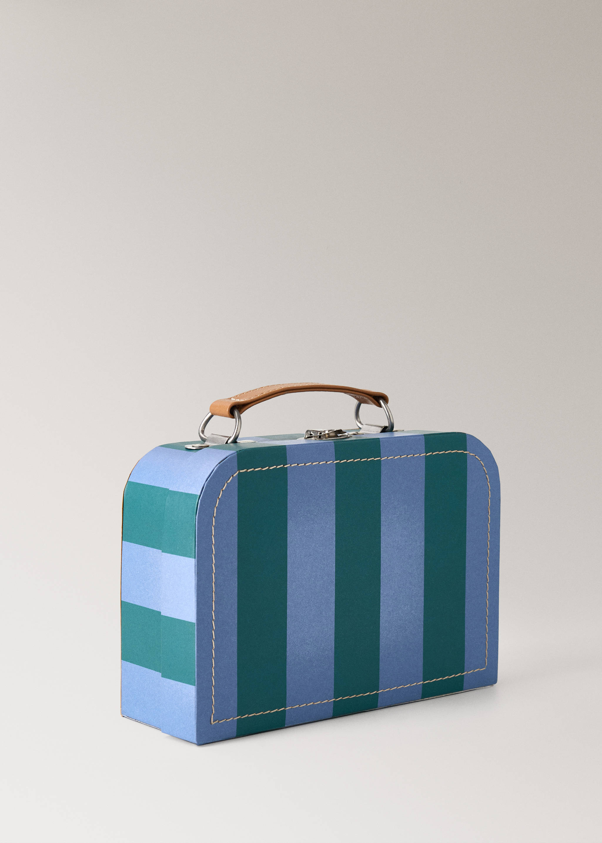 Medium striped paper children's satchel - Details of the article 1