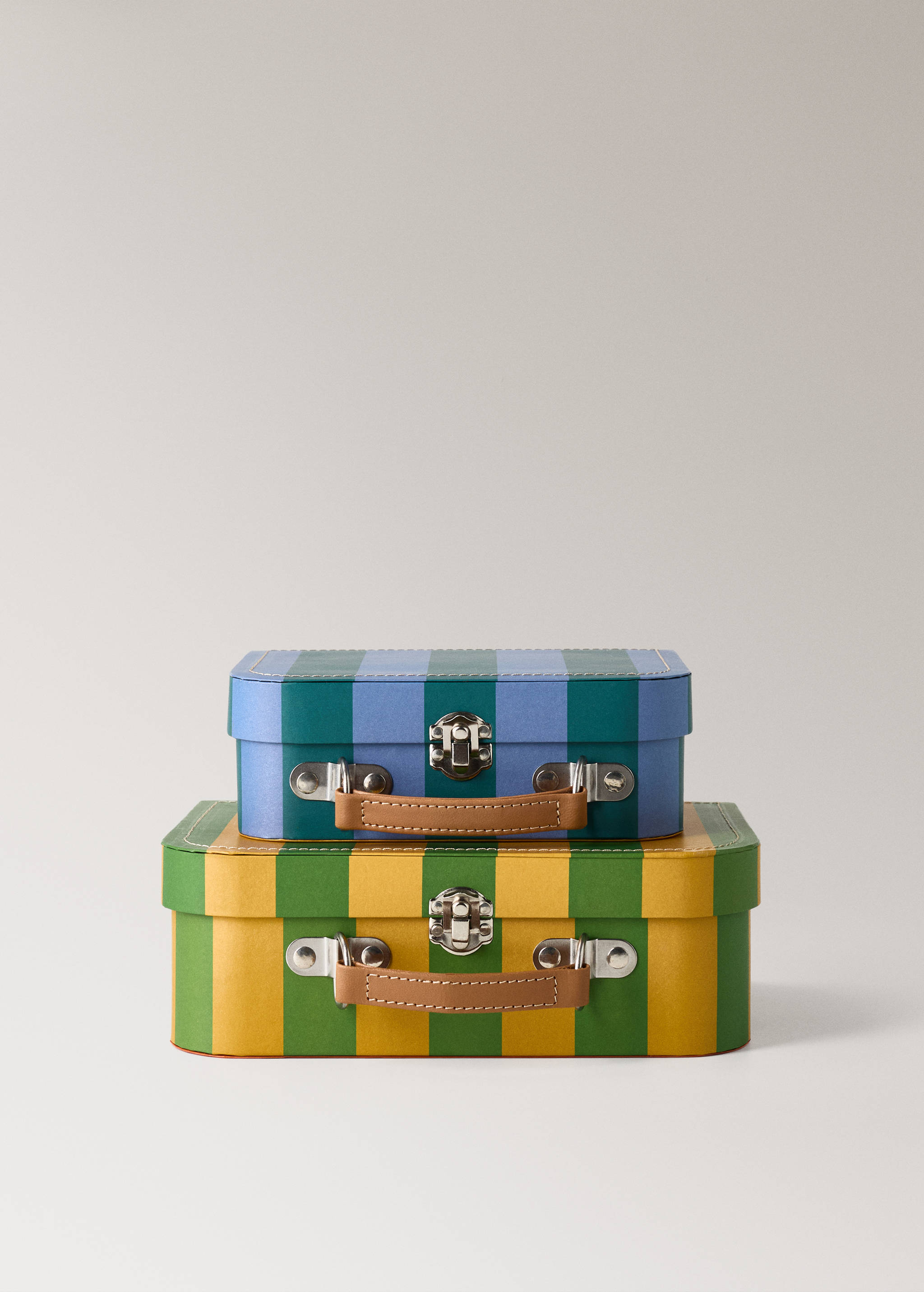 Medium striped paper children's satchel - Details of the article 3