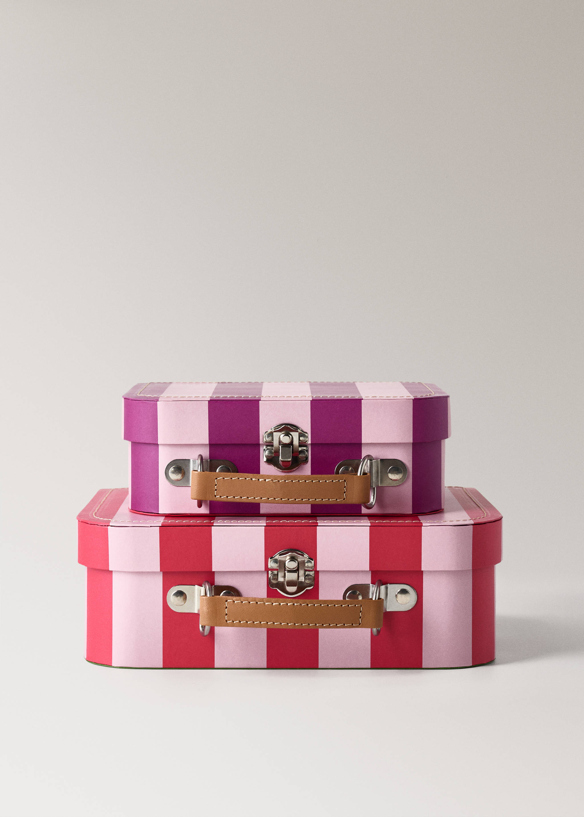 Medium striped paper children's satchel - Details of the article 3