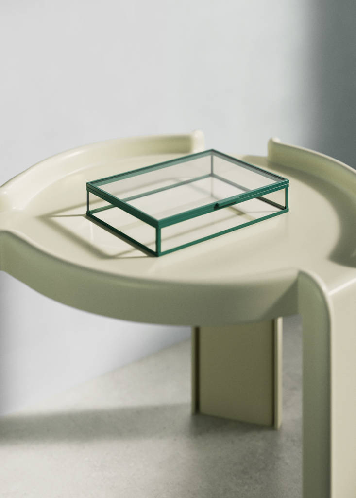 Small coloured crystal box — Emerald Green