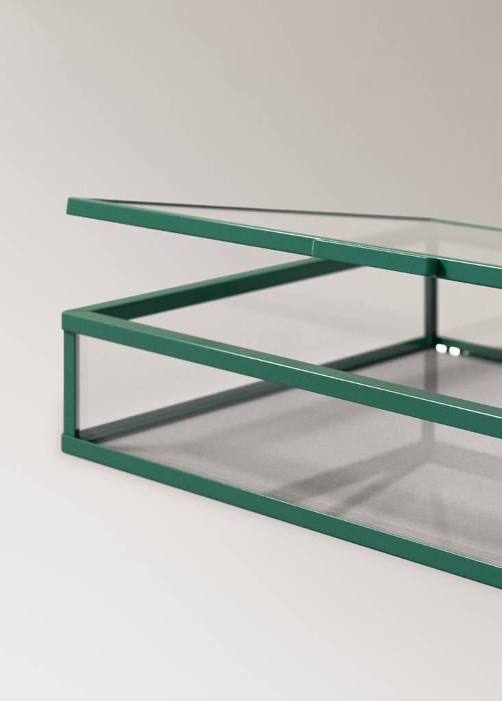 Small coloured crystal box — Emerald Green