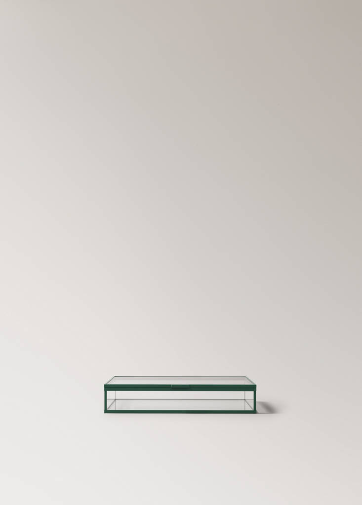 Small coloured crystal box — Emerald Green