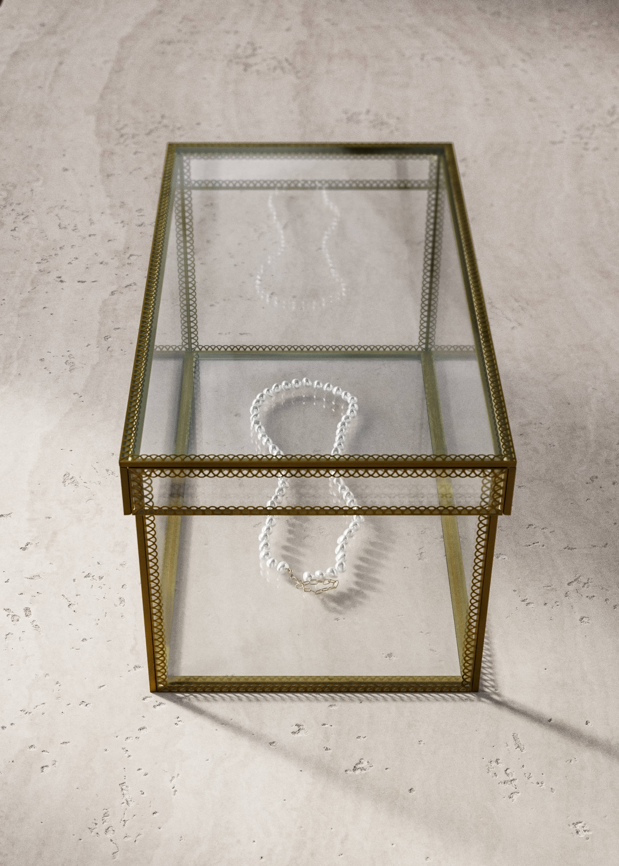 Střední kovový box s okrajem - Celkový náhled